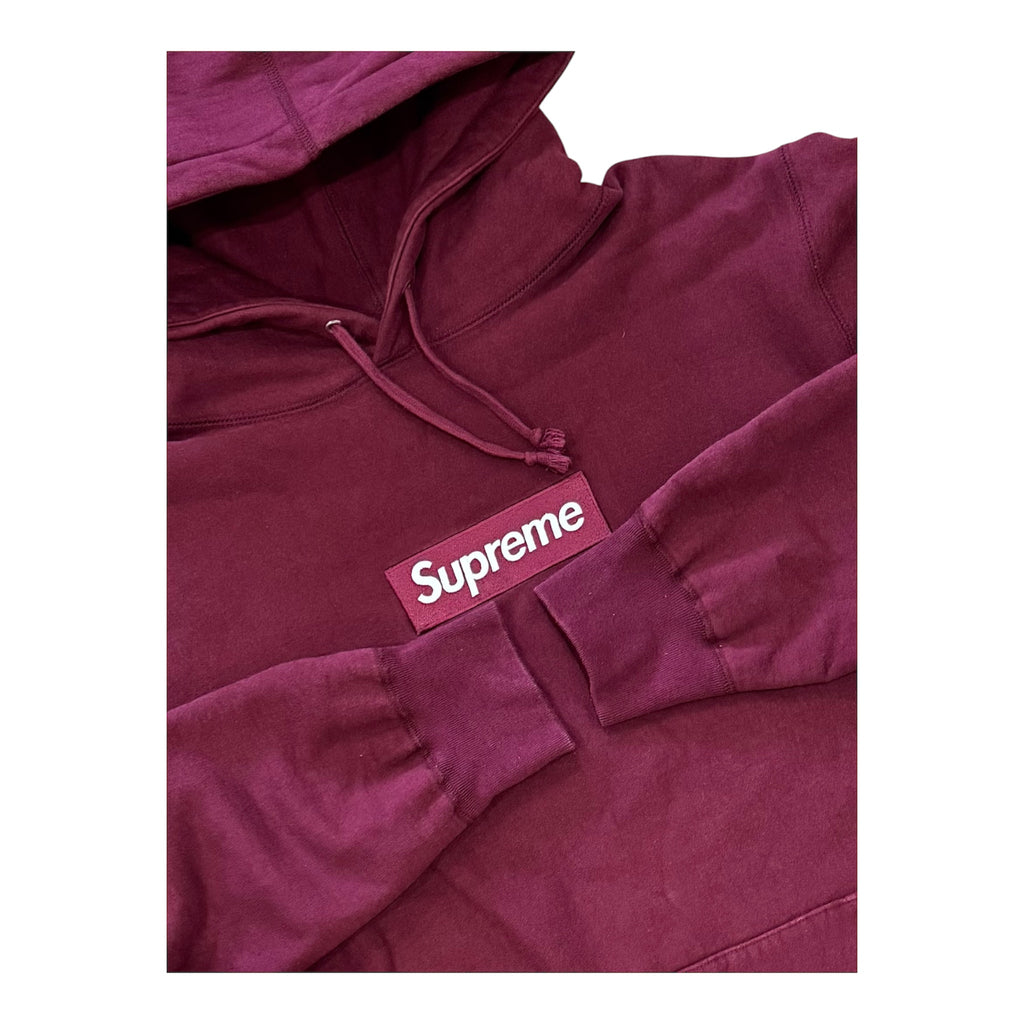 Supreme Burgundy Box Logo Hoodie 2011