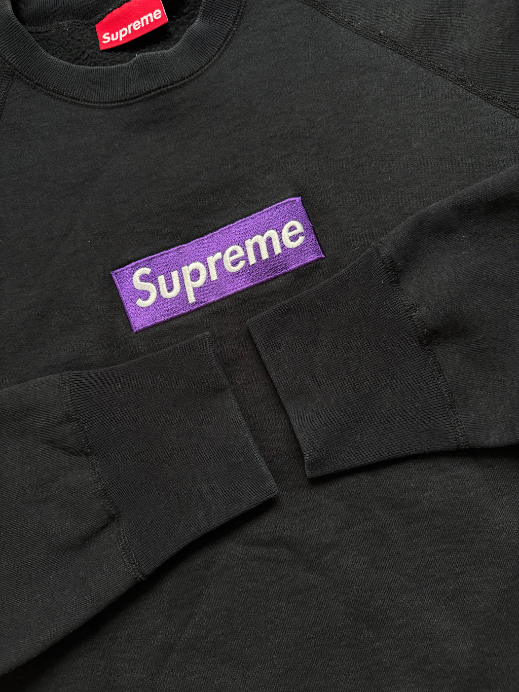 Supreme Purple/Black Box Logo Crewneck 2006