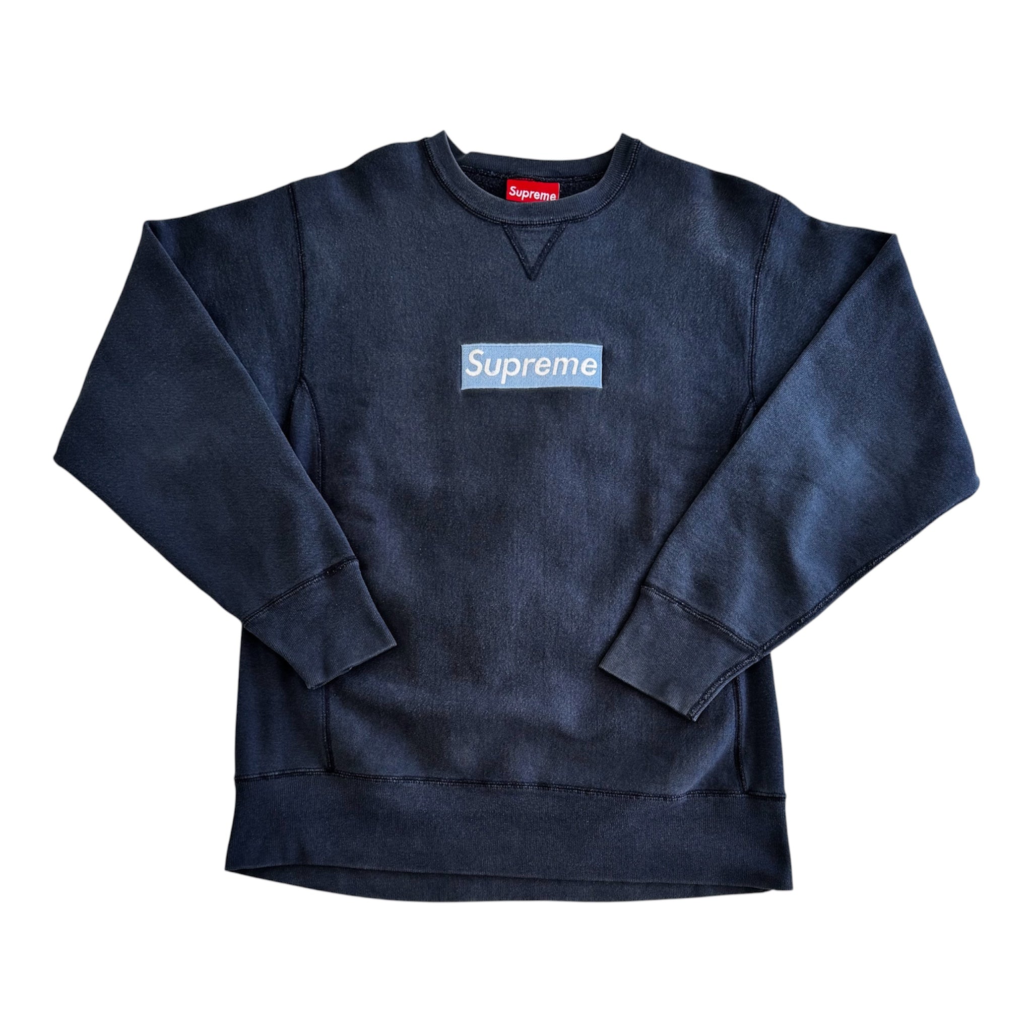 Supreme Ice/Navy Box Logo Crewneck 1997