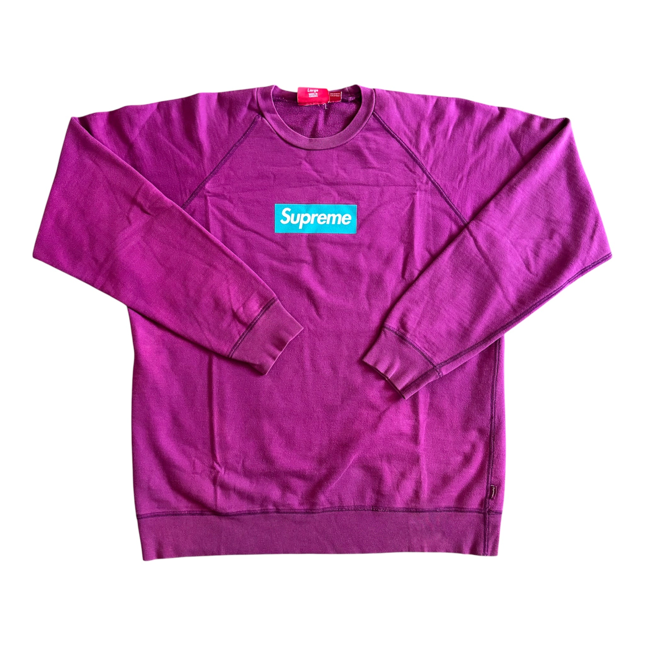 Supreme Teal/Magenta Screenprint Box Logo Crewneck 2007