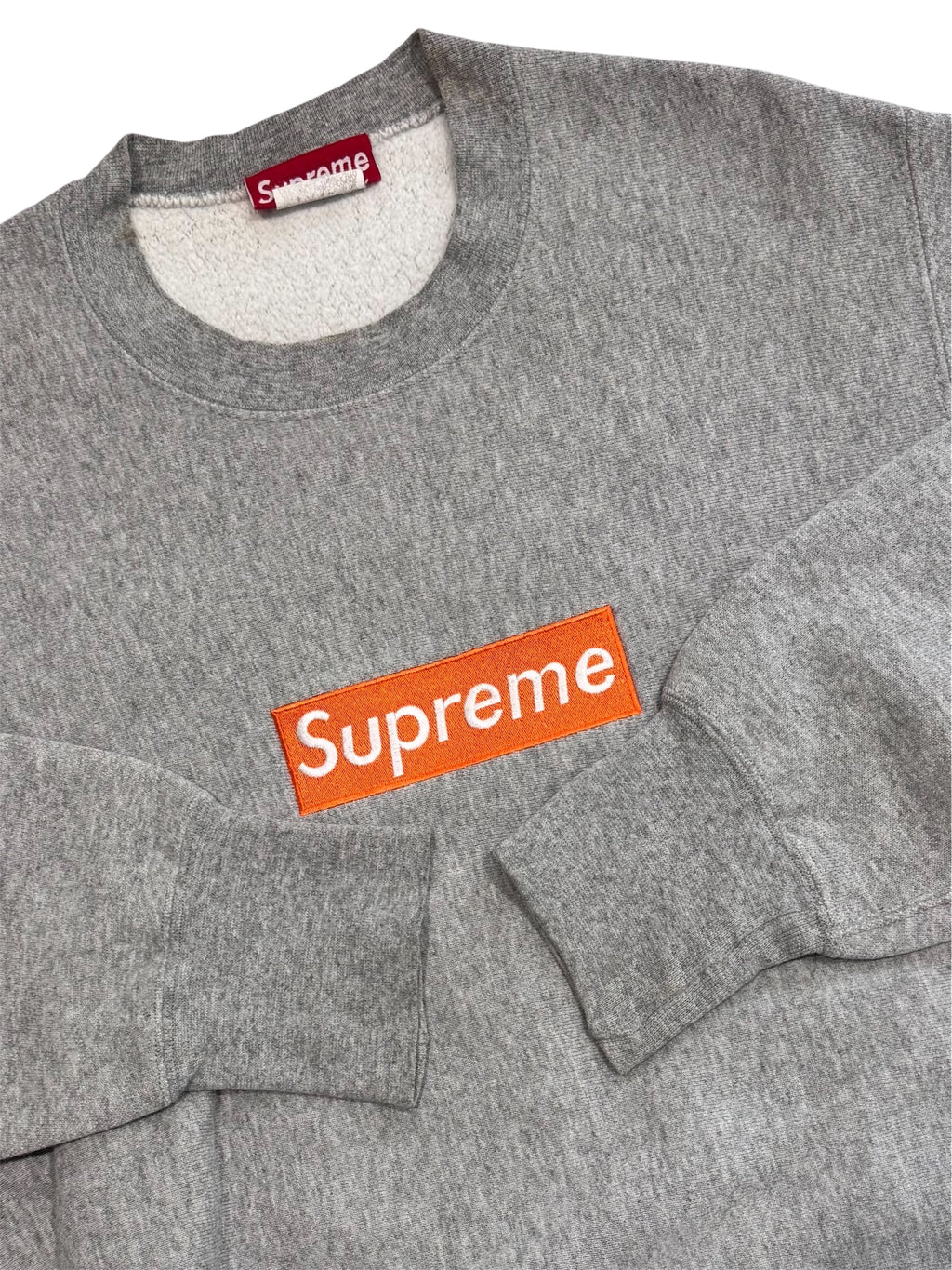 Supreme Orange/Grey Box Logo Crewneck 1995