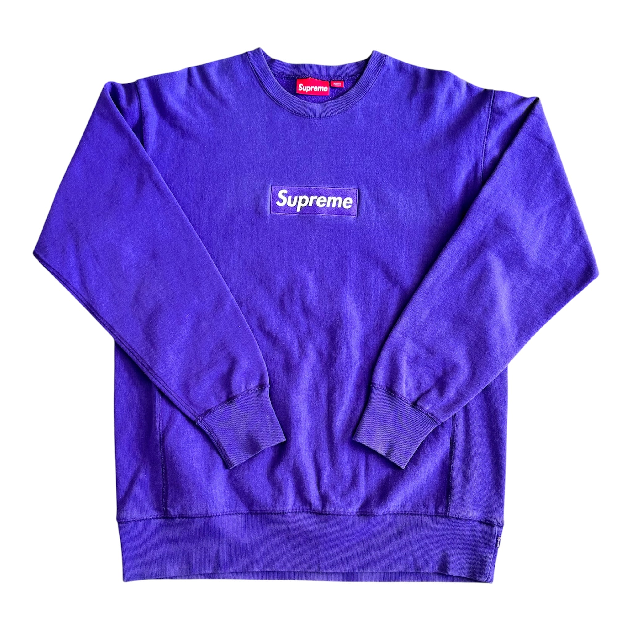 Supreme Purple Box Logo Crewneck 2004