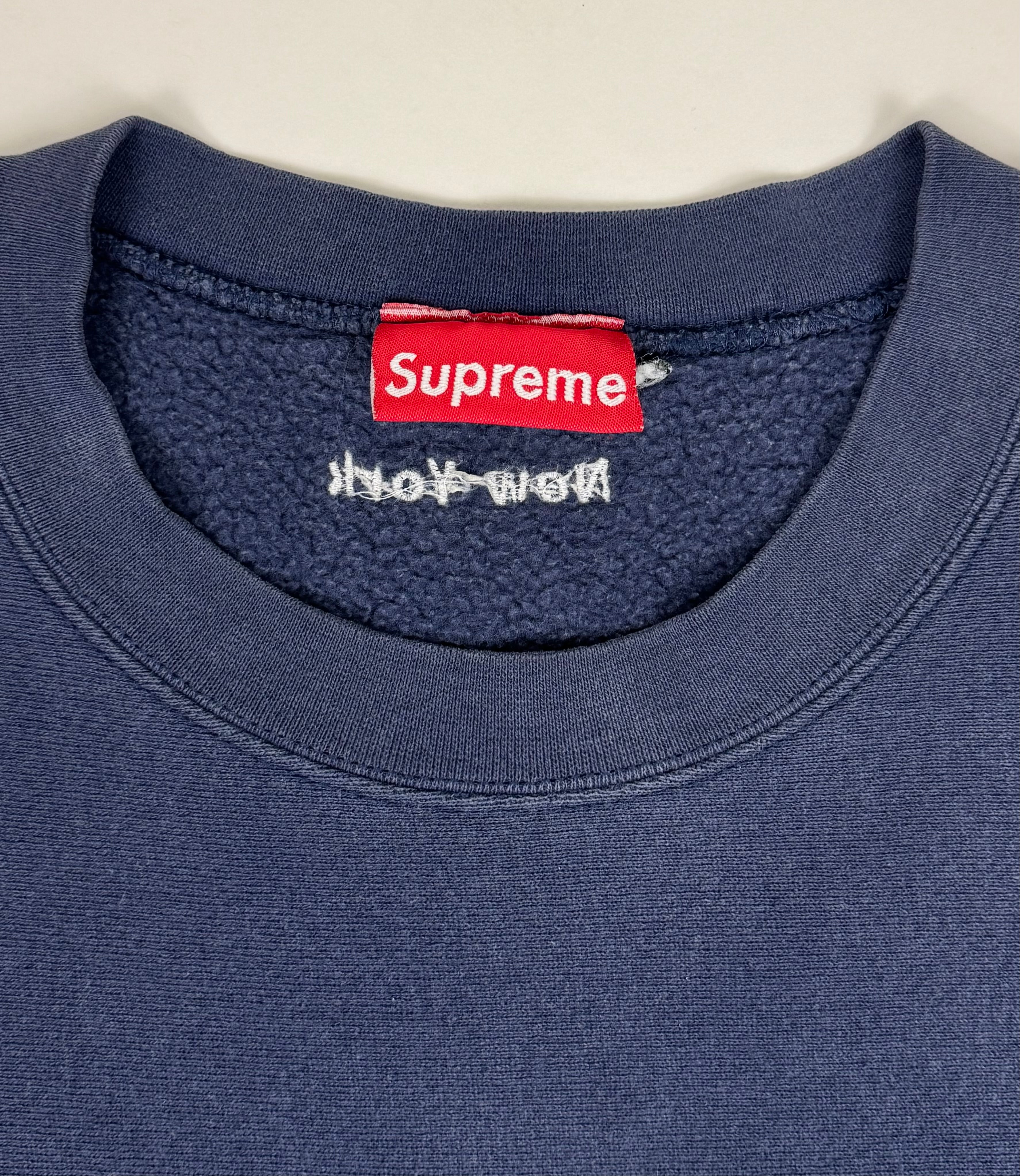 Supreme 1st Anniversary Navy Box Logo Crewneck