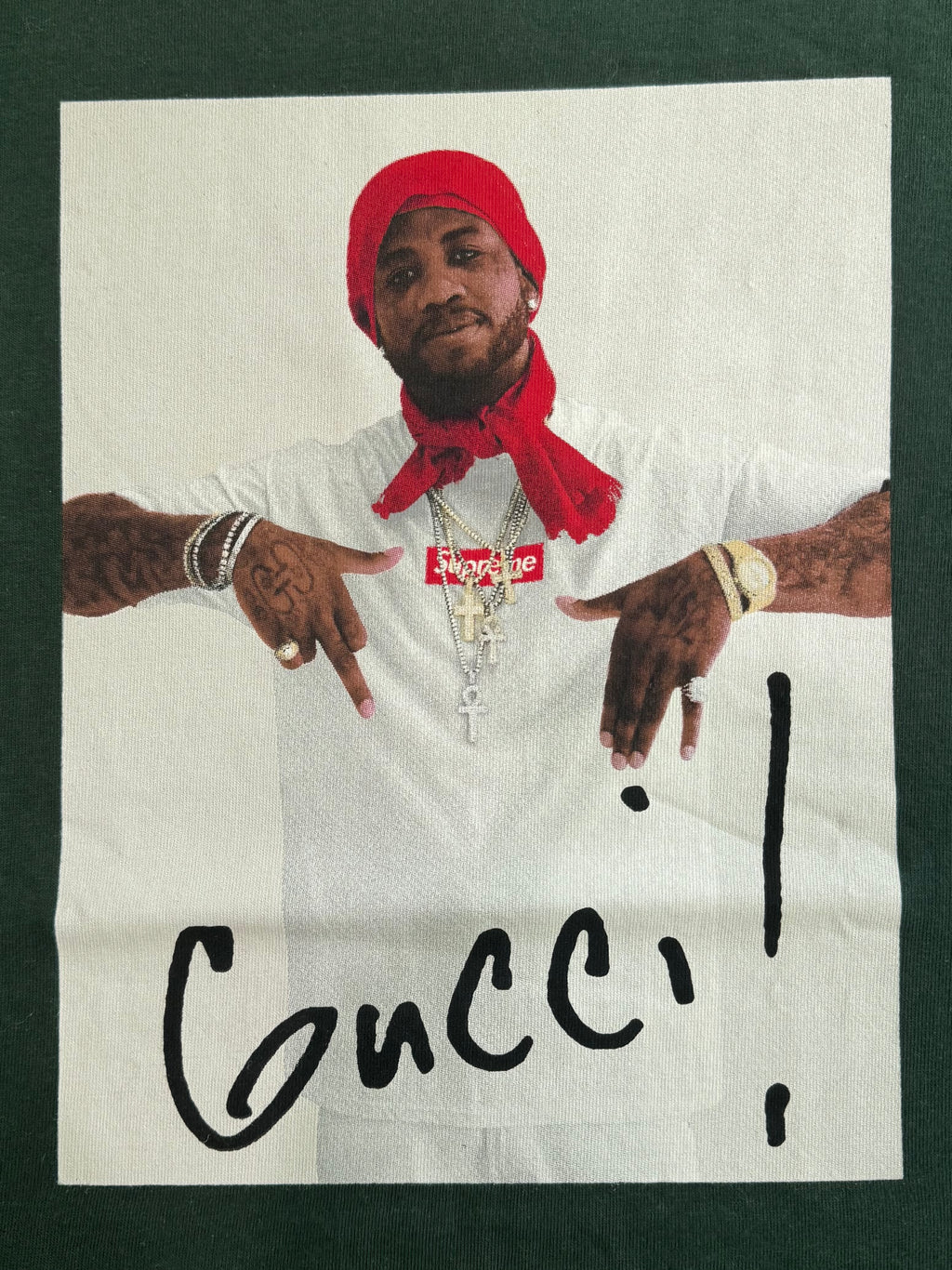 Supreme Gucci Mane Photo Tee Green 2016