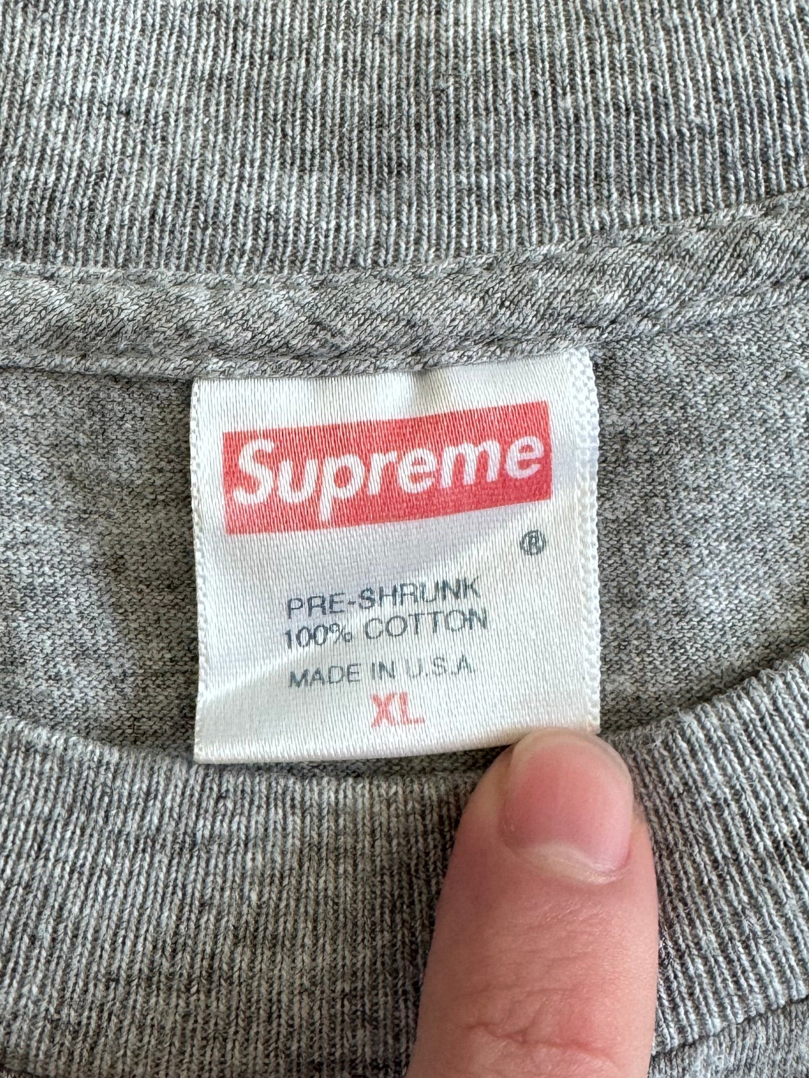 Supreme Purple on Grey Box Logo Tee 1998