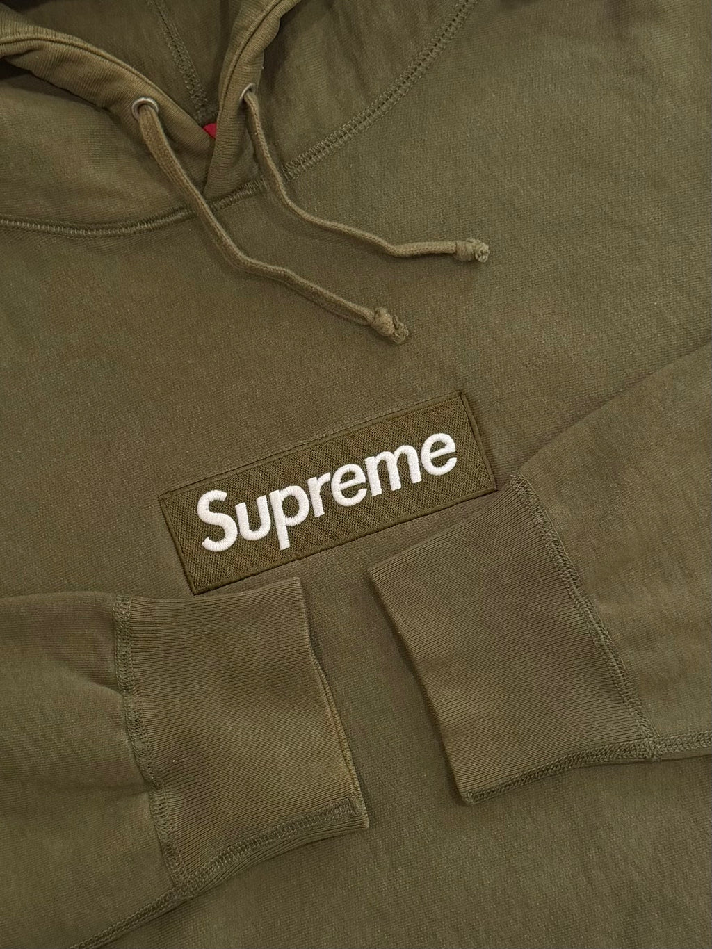 Supreme Olive Box Logo Hoodie 2011