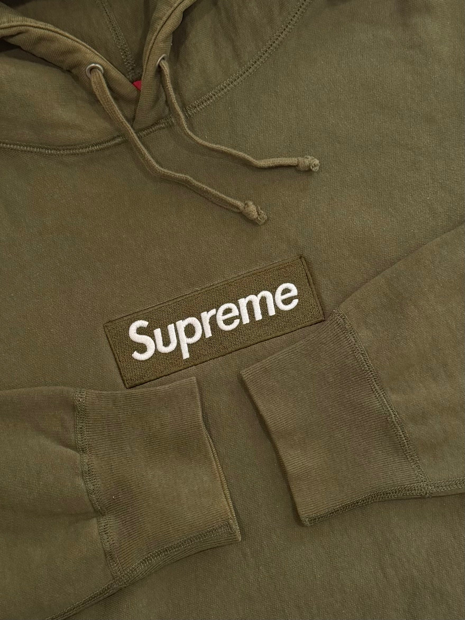 Supreme Olive Box Logo Hoodie 2011