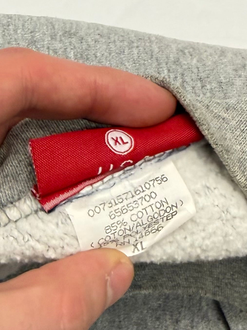 Supreme Grey Nylon Box Logo Crewneck 1995