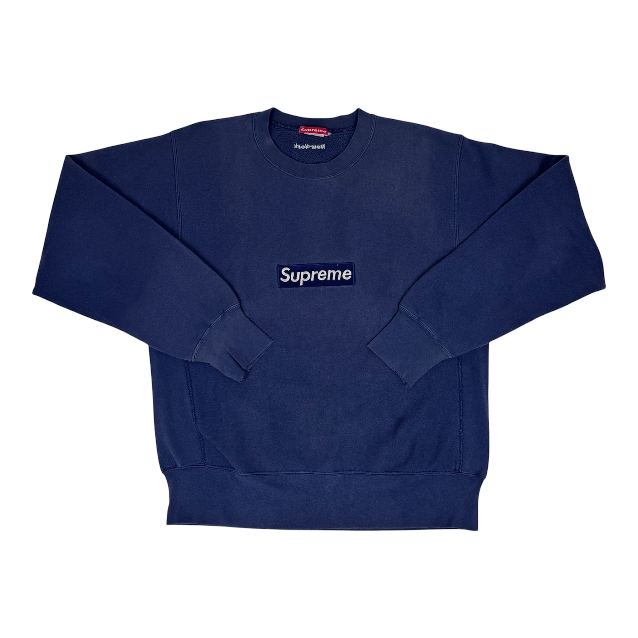 Supreme 1st Anniversary Navy Box Logo Crewneck