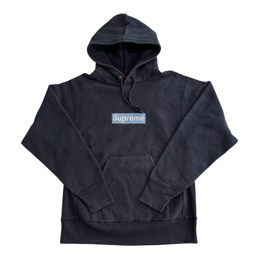 Supreme Ice/Navy Box Logo Hoodie 1997