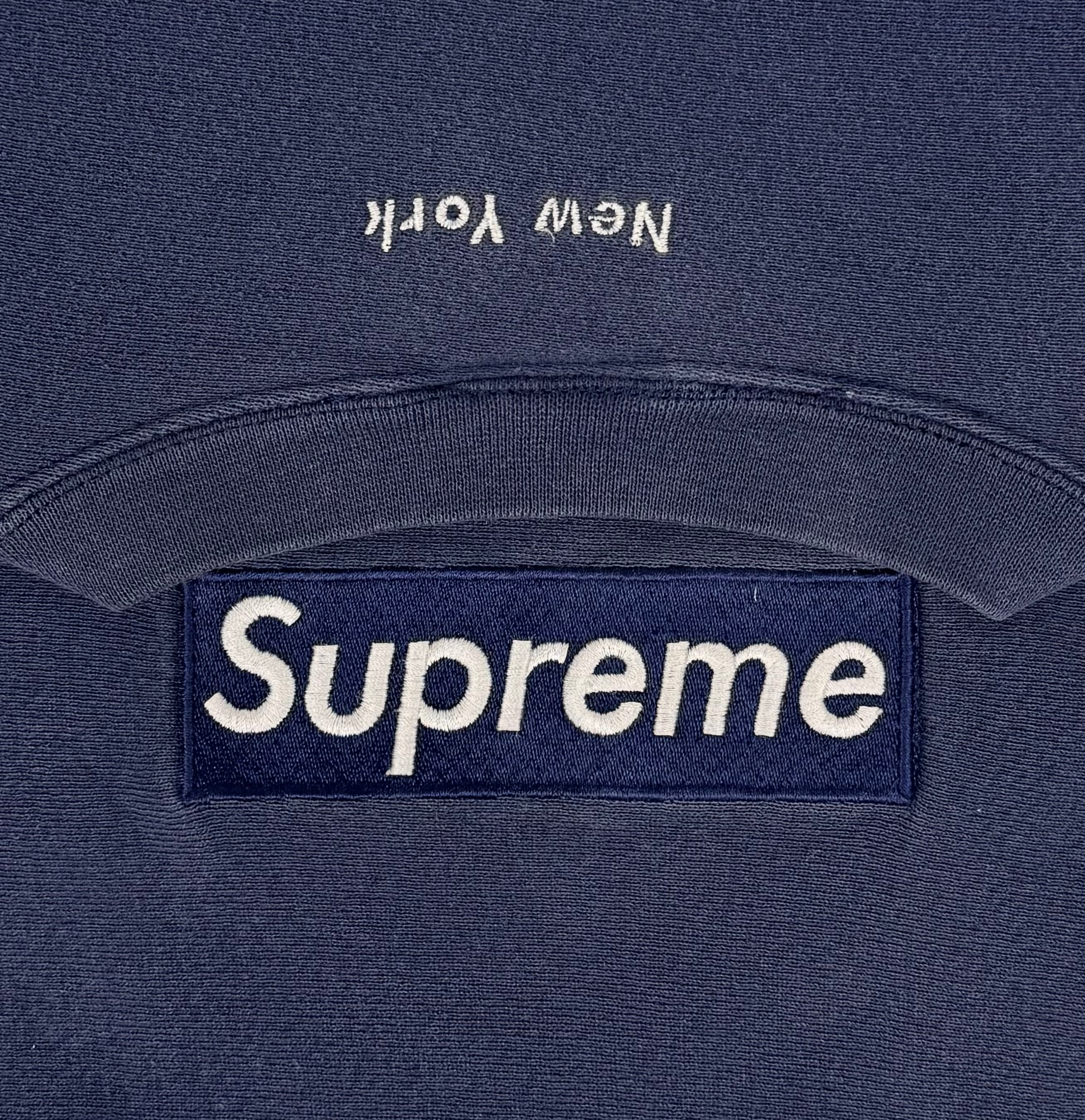 Supreme 1st Anniversary Navy Box Logo Crewneck