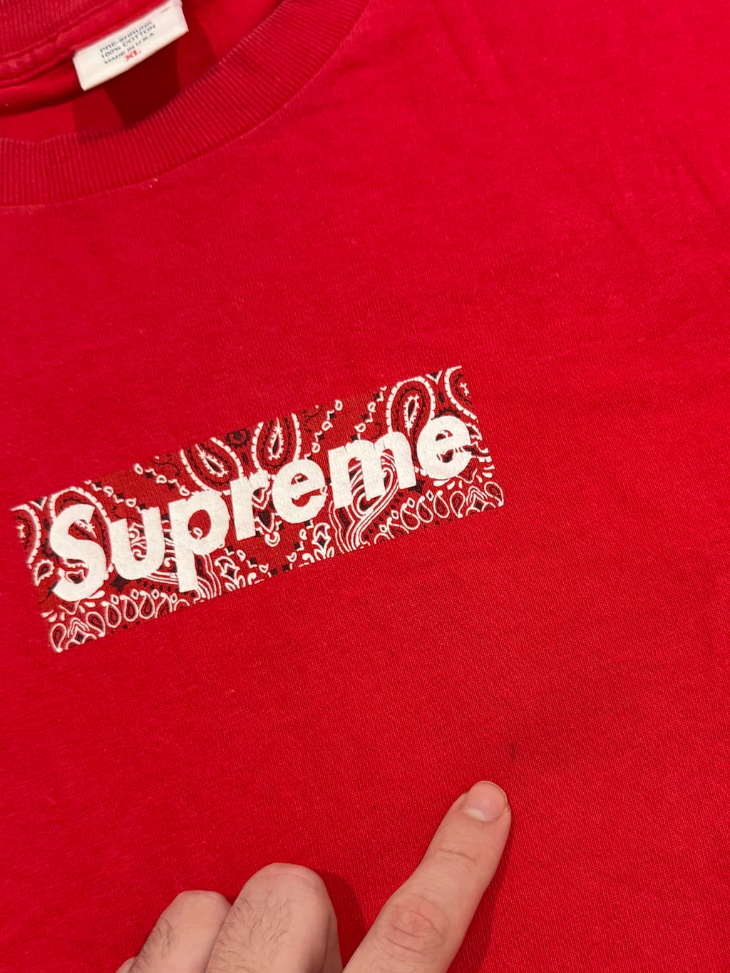 Supreme Red Bandana Box Logo Tee 2001