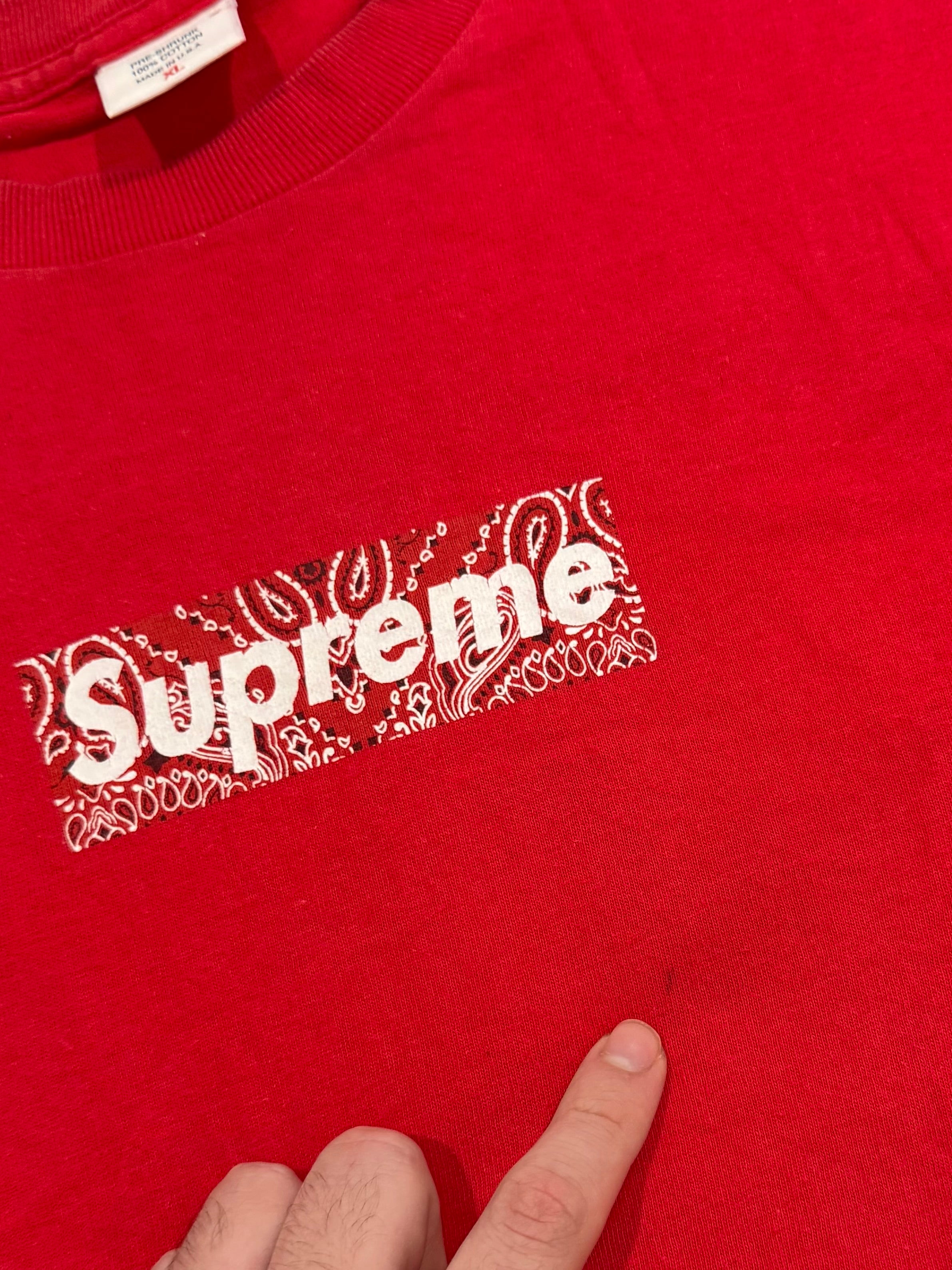 Supreme Red Bandana Box Logo Tee 2001