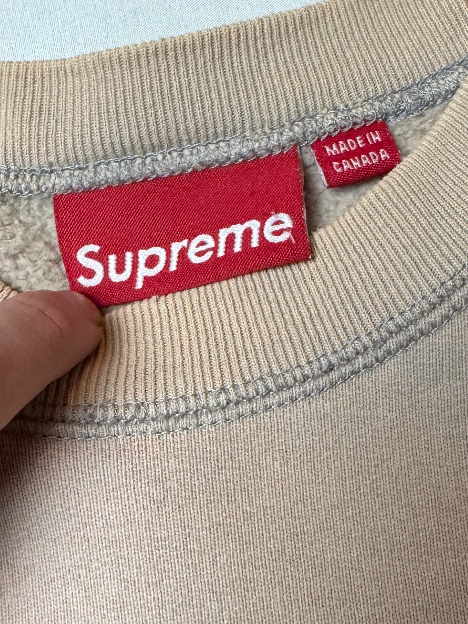 Supreme Teal/Oatmeal Box Logo Crewneck 2006