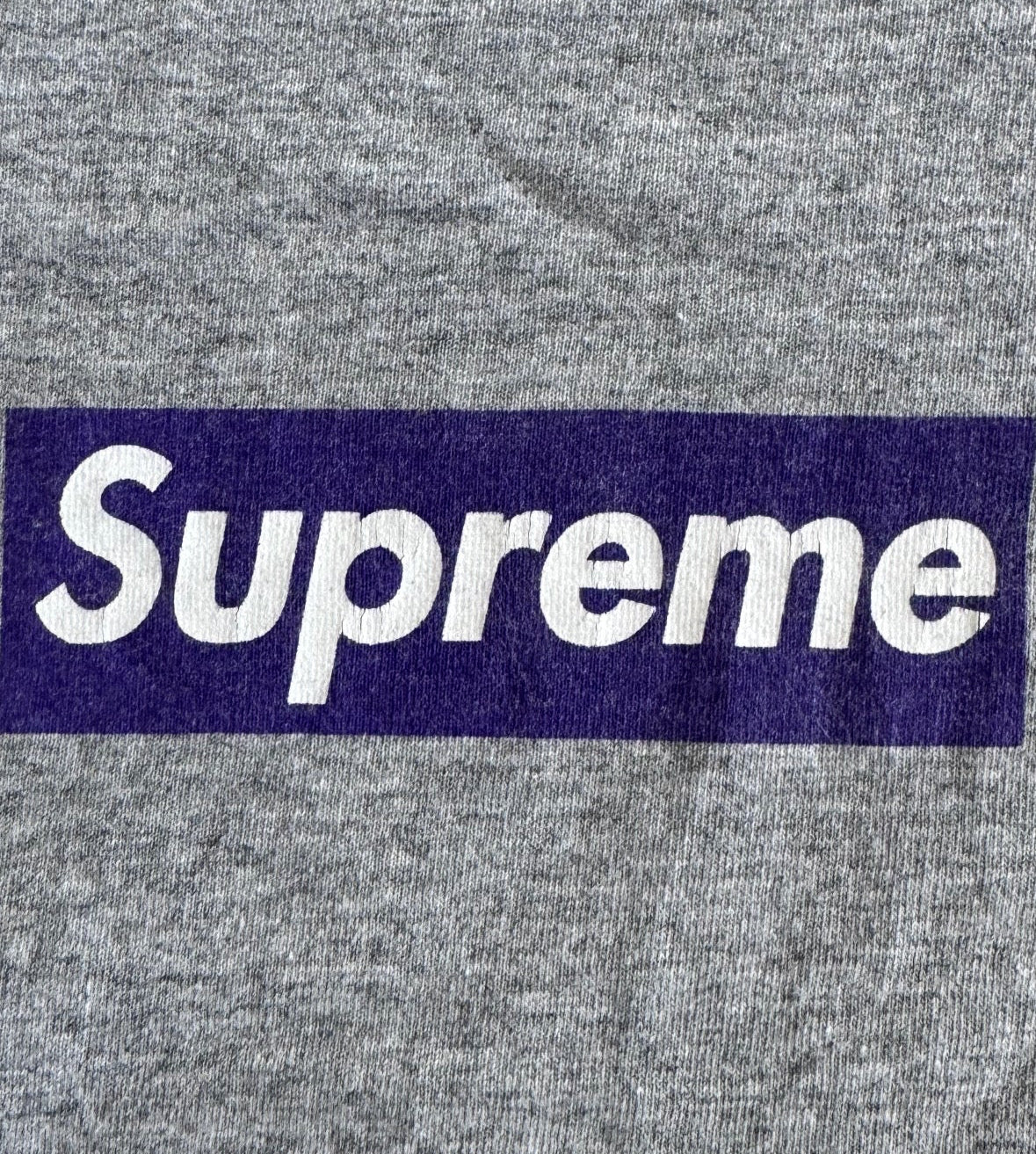 Supreme Purple on Grey Box Logo Tee 1998