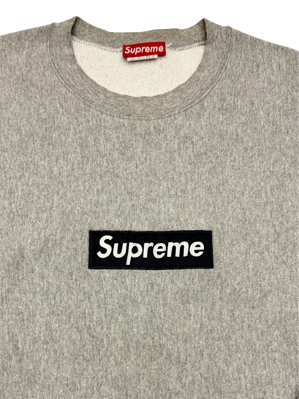 Supreme Grey Nylon Box Logo Crewneck 1995