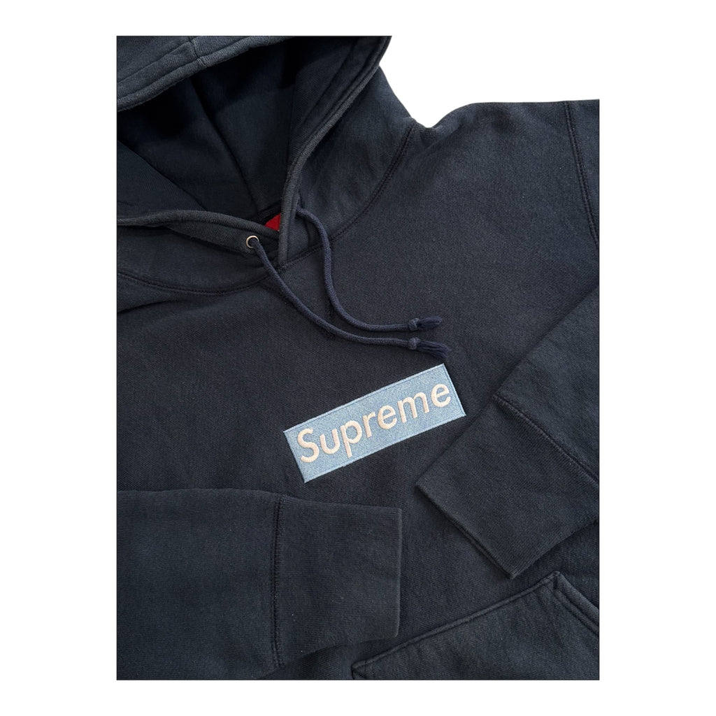 Supreme Ice/Navy Box Logo Hoodie 1997