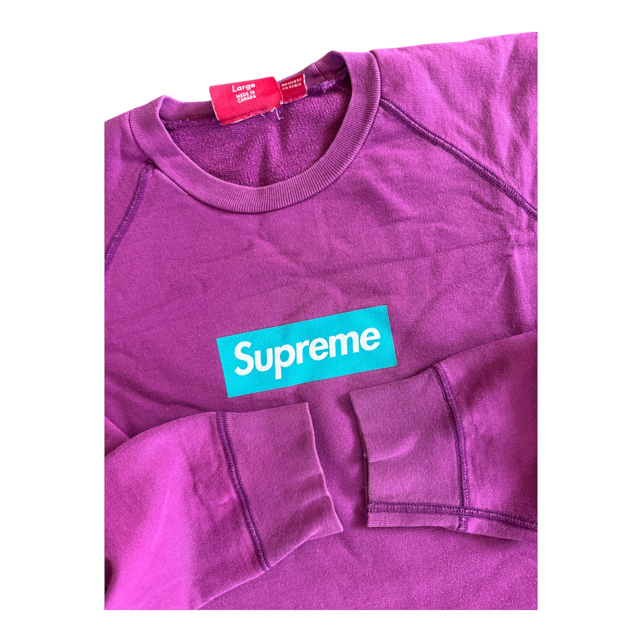 Supreme Teal/Magenta Screenprint Box Logo Crewneck 2007