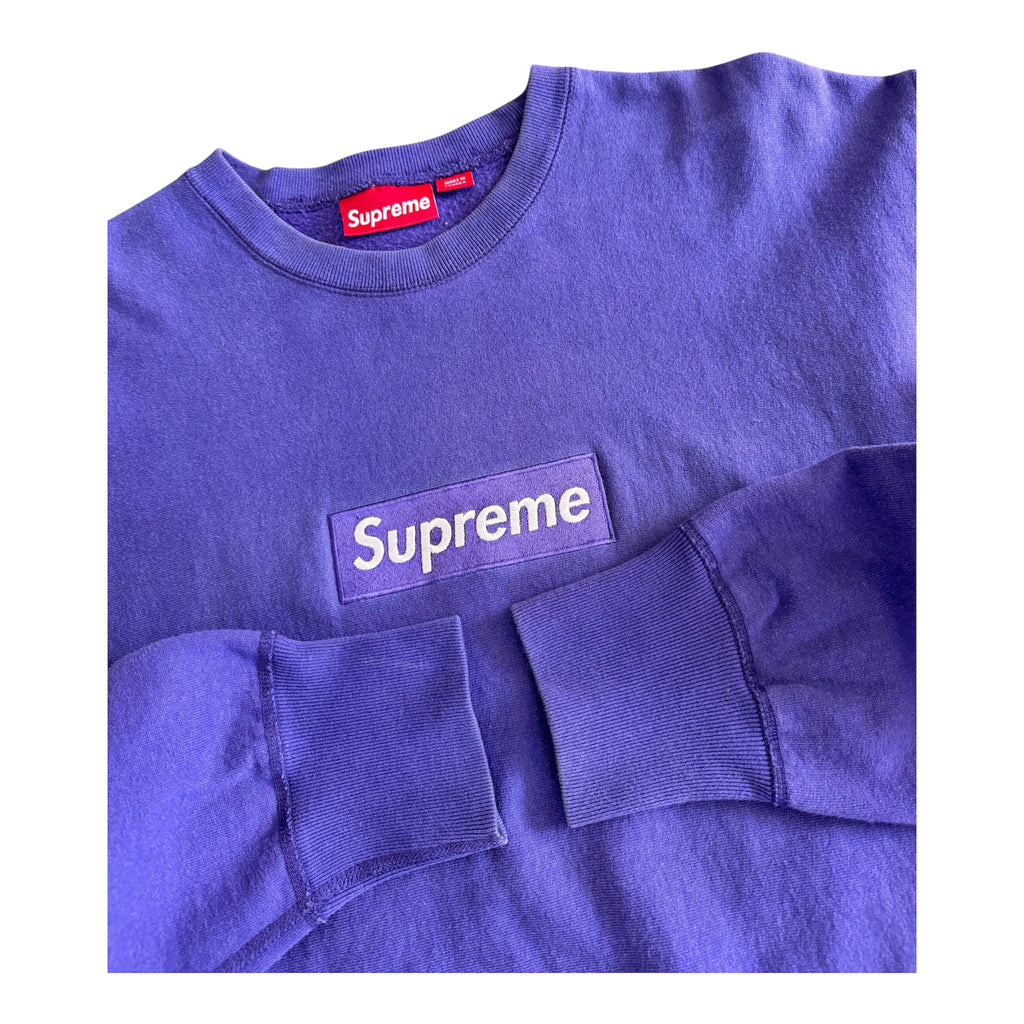 Supreme Purple Box Logo Crewneck 2004
