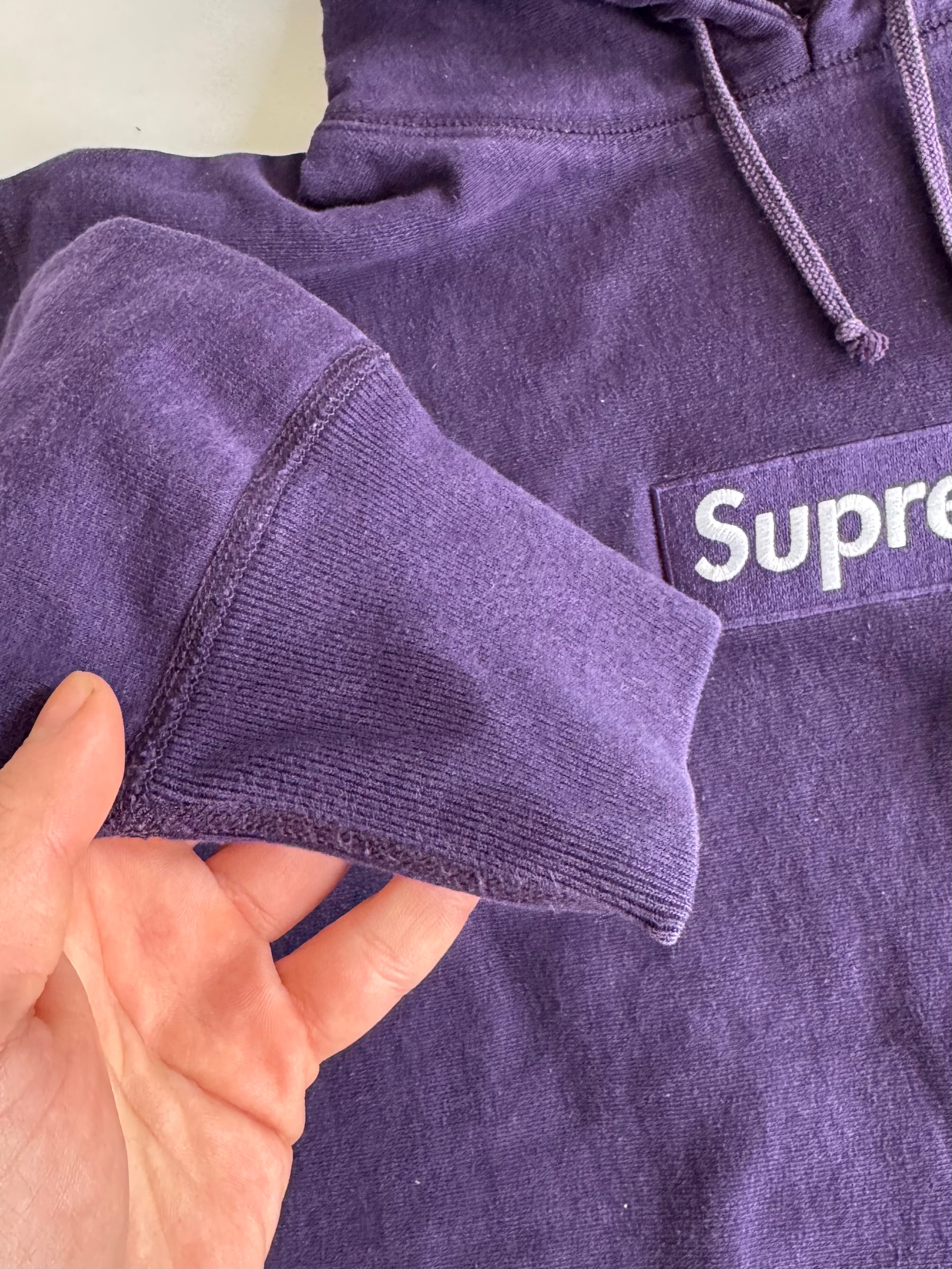 Supreme Purple Box Logo Hoodie 2002