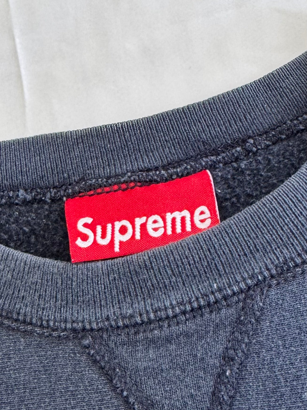 Supreme Ice/Navy Box Logo Crewneck 1997