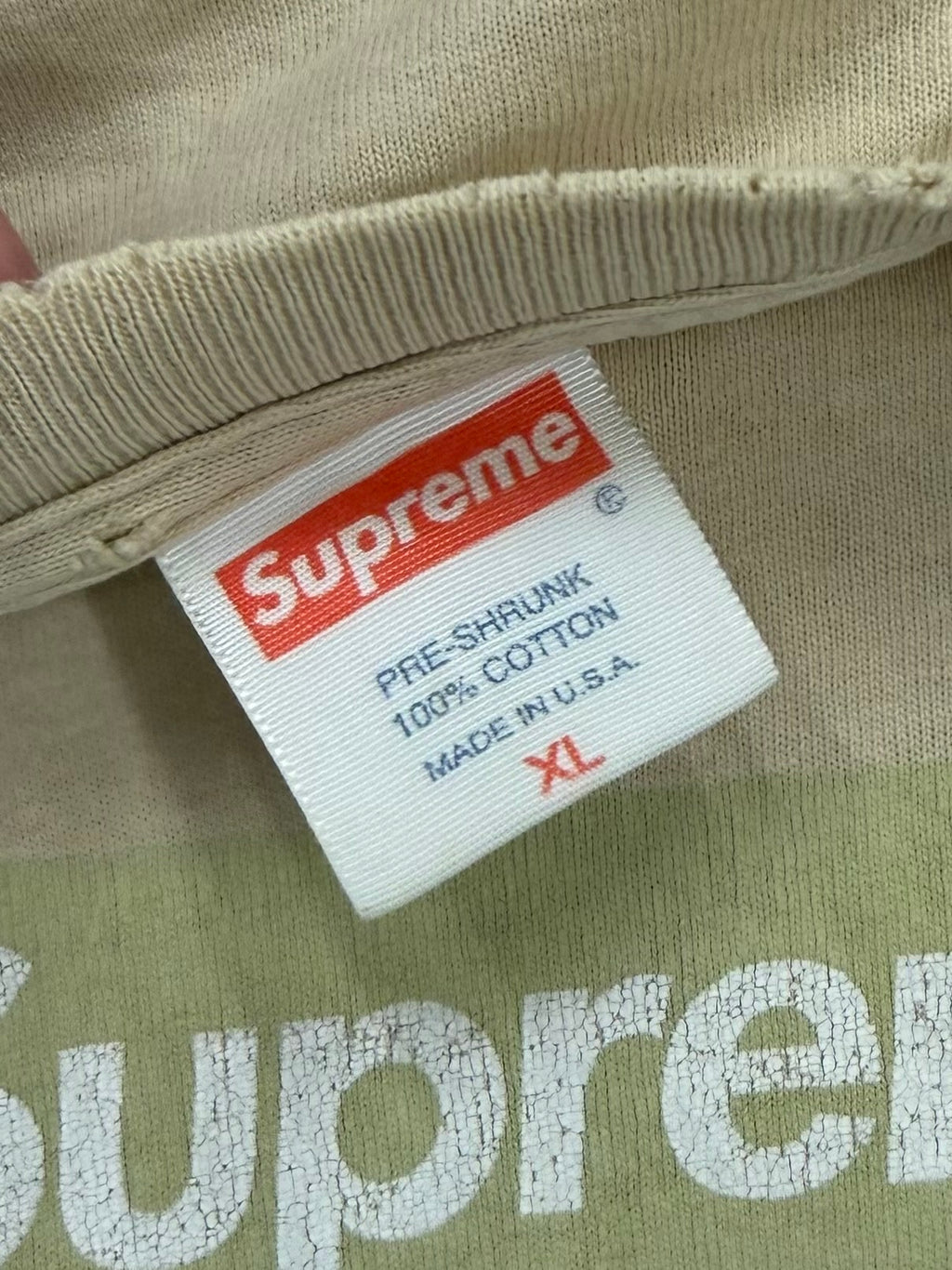 Supreme Tan Box Logo Tee 2003