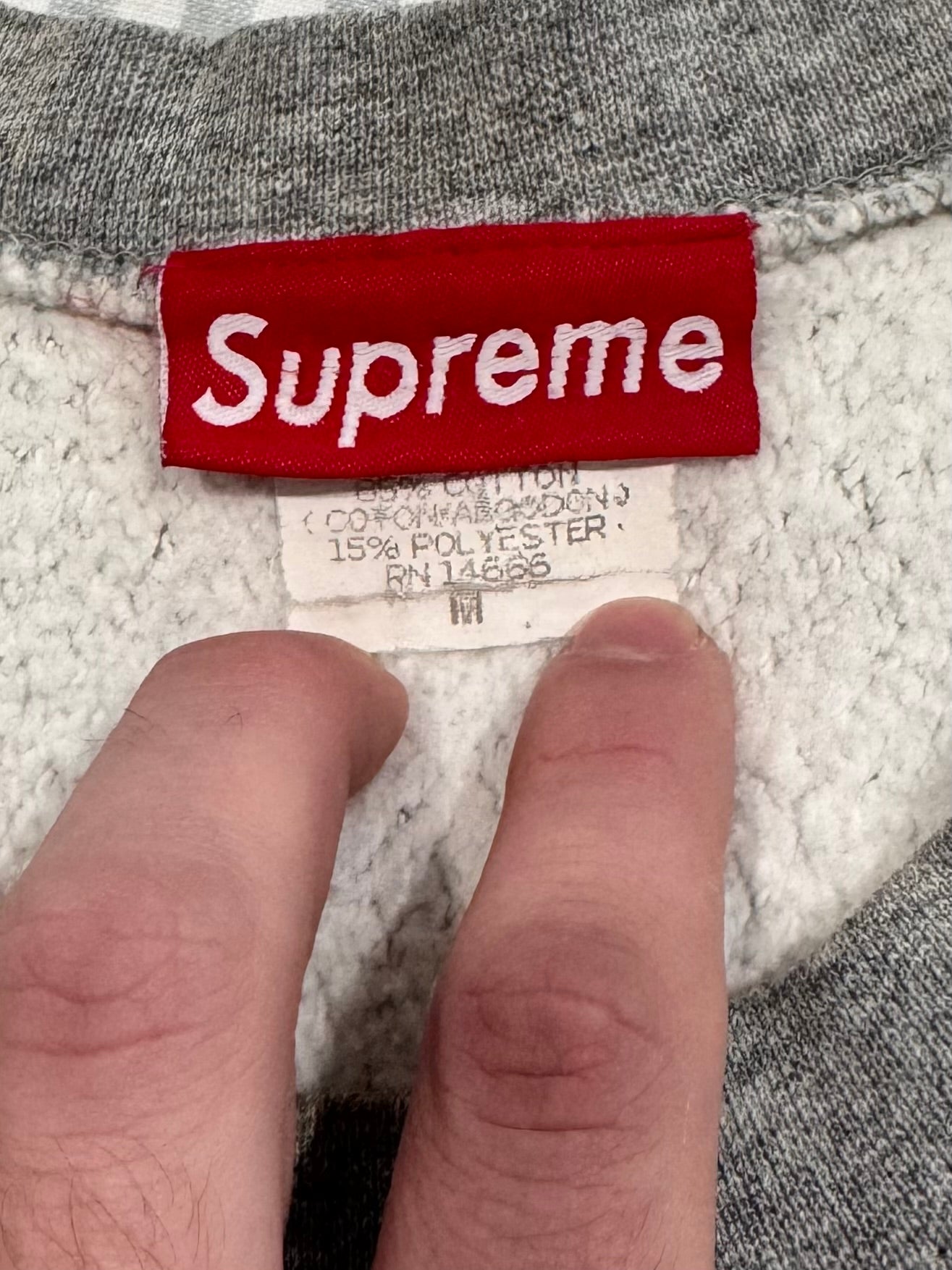 Supreme Orange/Grey Box Logo Crewneck 1995