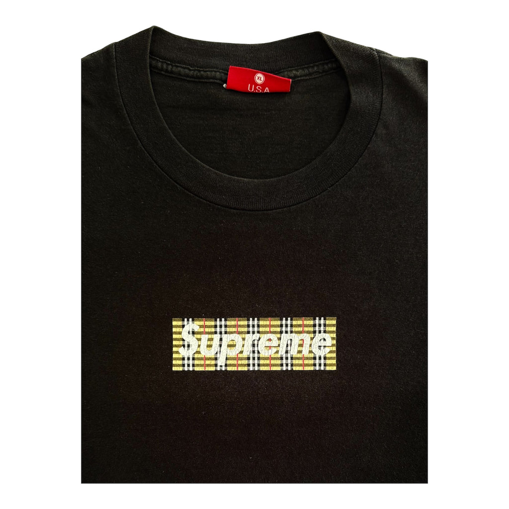 Supreme Burberry Box Logo Tee Black 1997