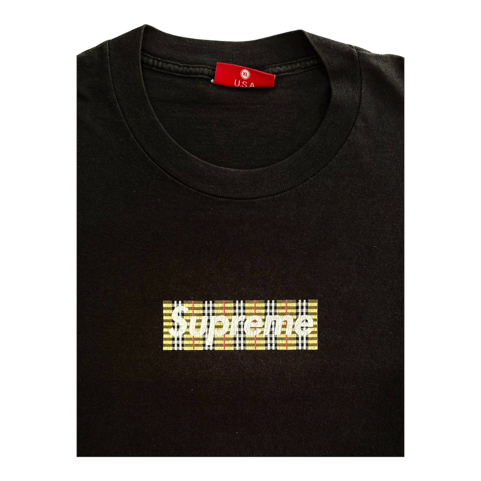 Supreme Burberry Box Logo Tee Black 1997