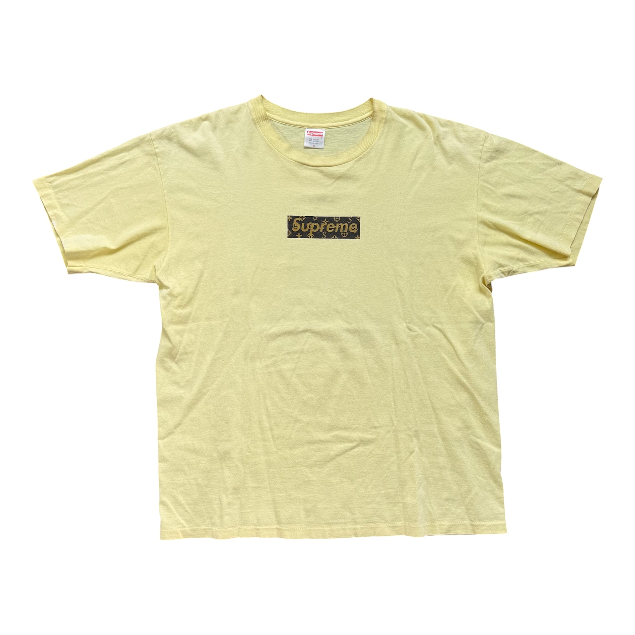 Supreme Monogram Box Logo Tee Yellow 2000