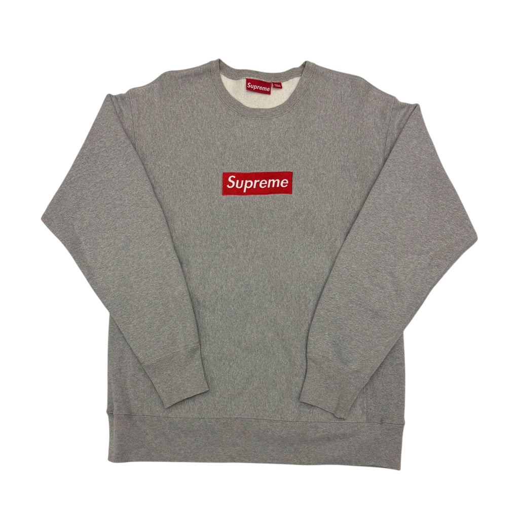 Supreme Red on Grey Box Logo Crewneck 1999
