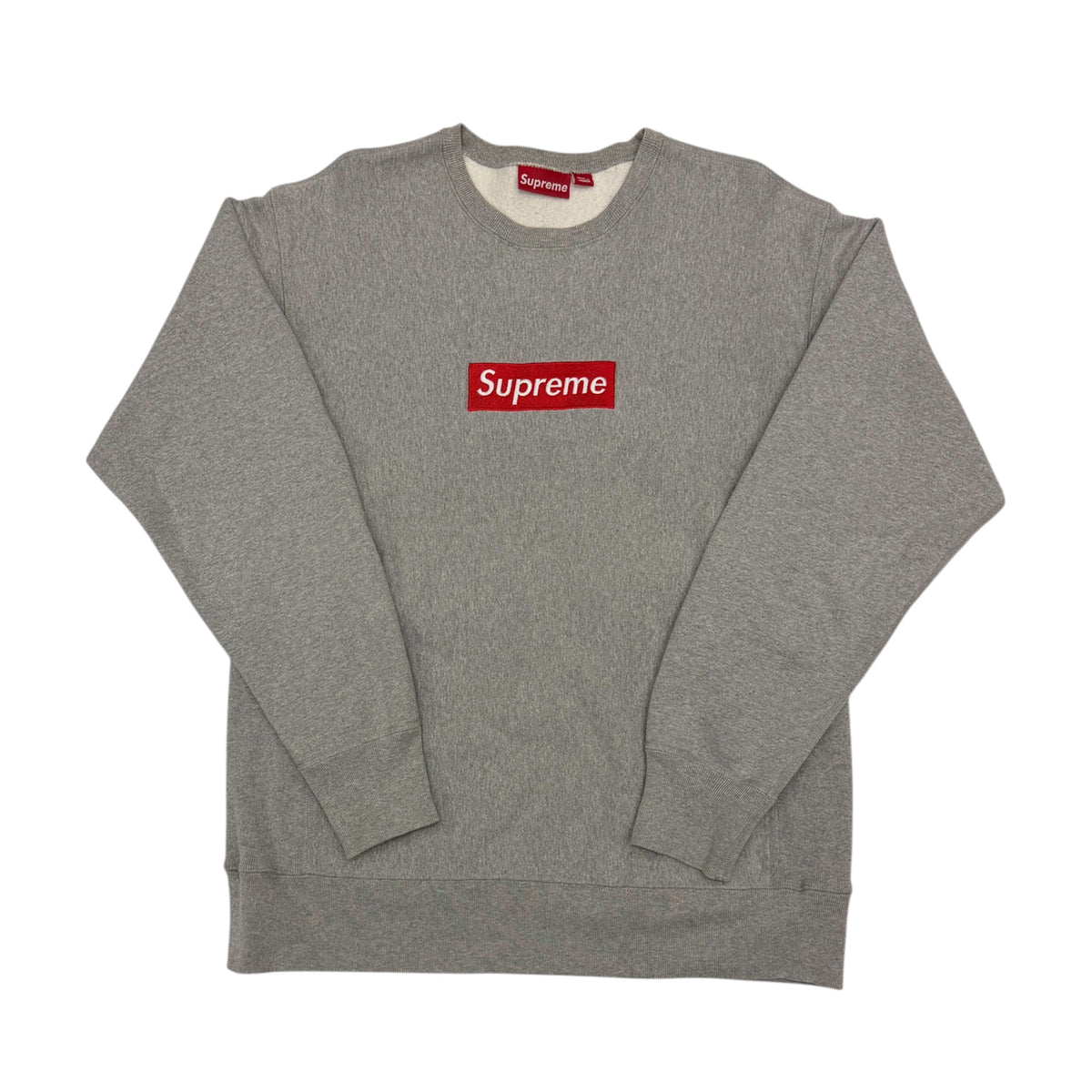 Supreme Red on Grey Box Logo Crewneck 1999