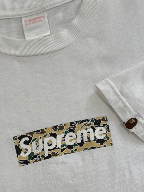 Supreme Bape Box Logo Tee Yellow Psyche 2001