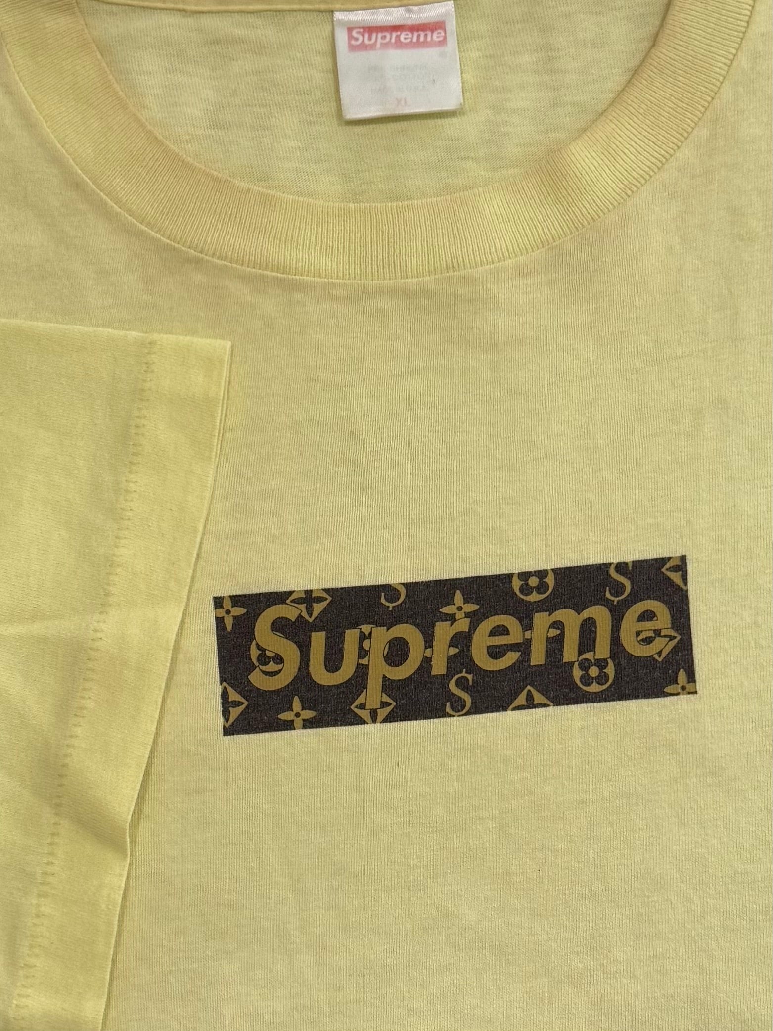 Supreme Monogram Box Logo Tee Yellow 2000