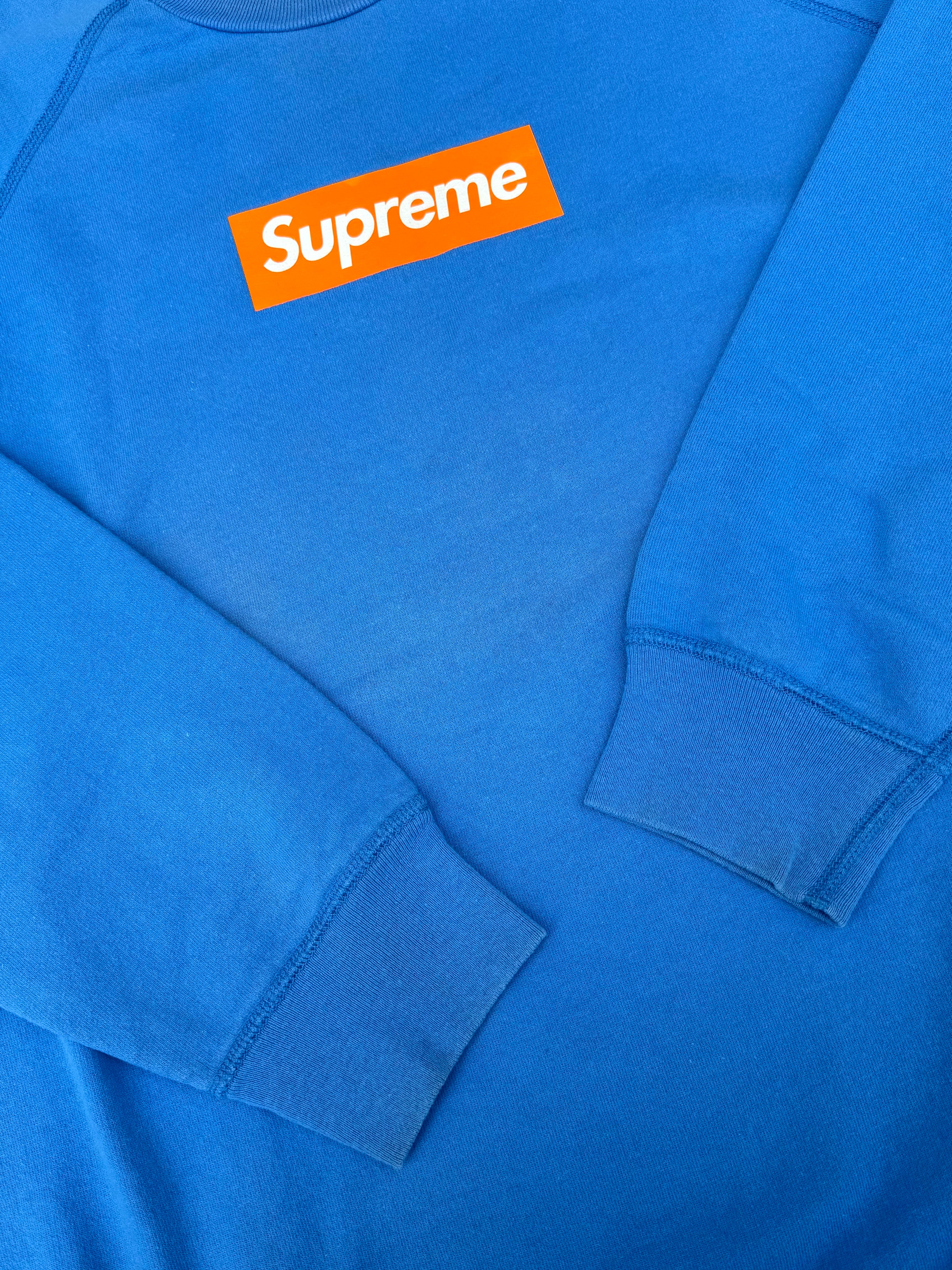 Supreme Orange/Blue Screenprint Box Logo Crewneck 2007