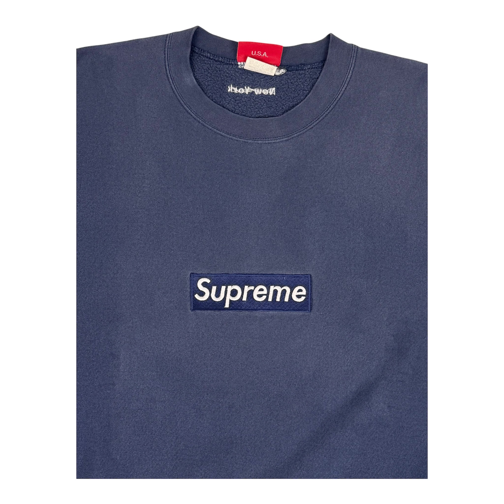 Supreme 1st Anniversary Navy Box Logo Crewneck