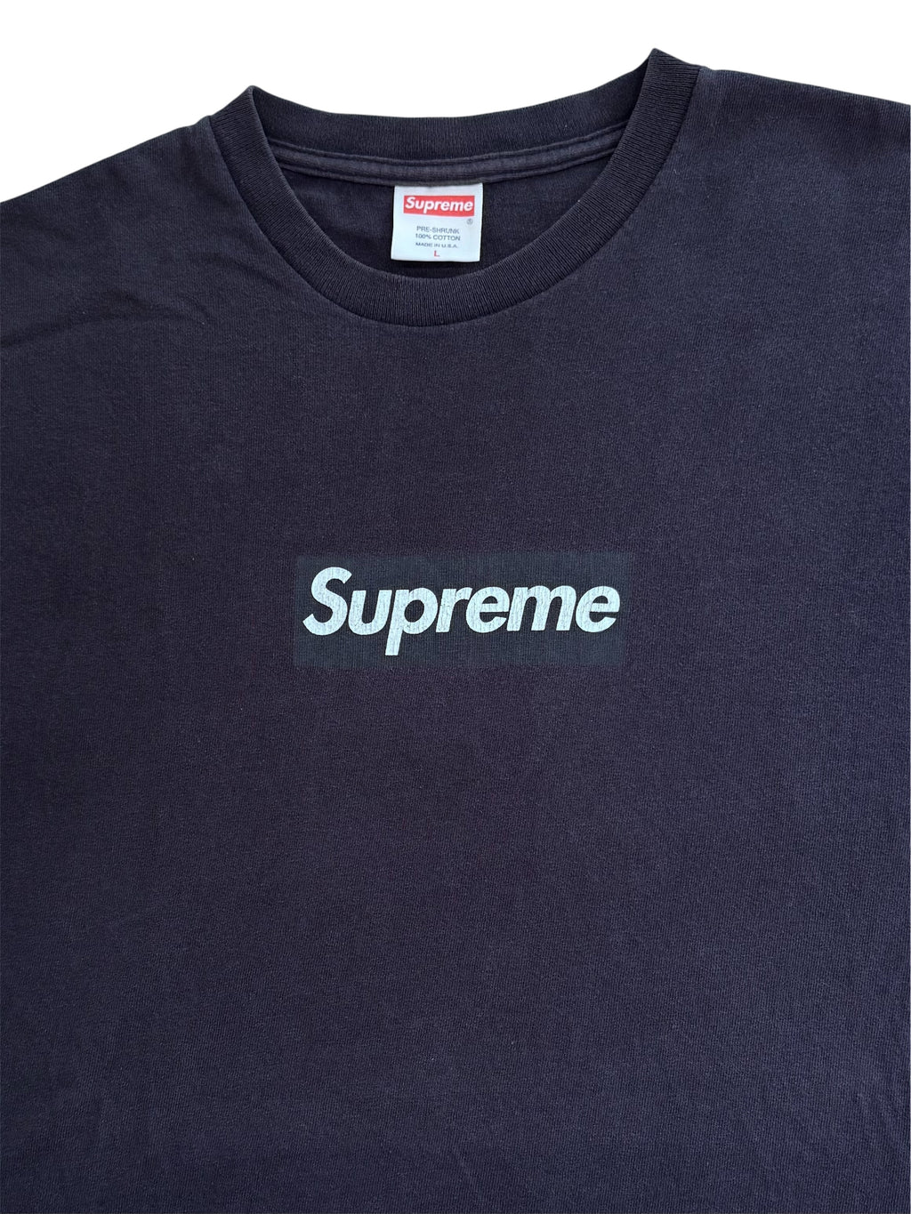 Supreme Navy Tonal Box Logo Tee 2003
