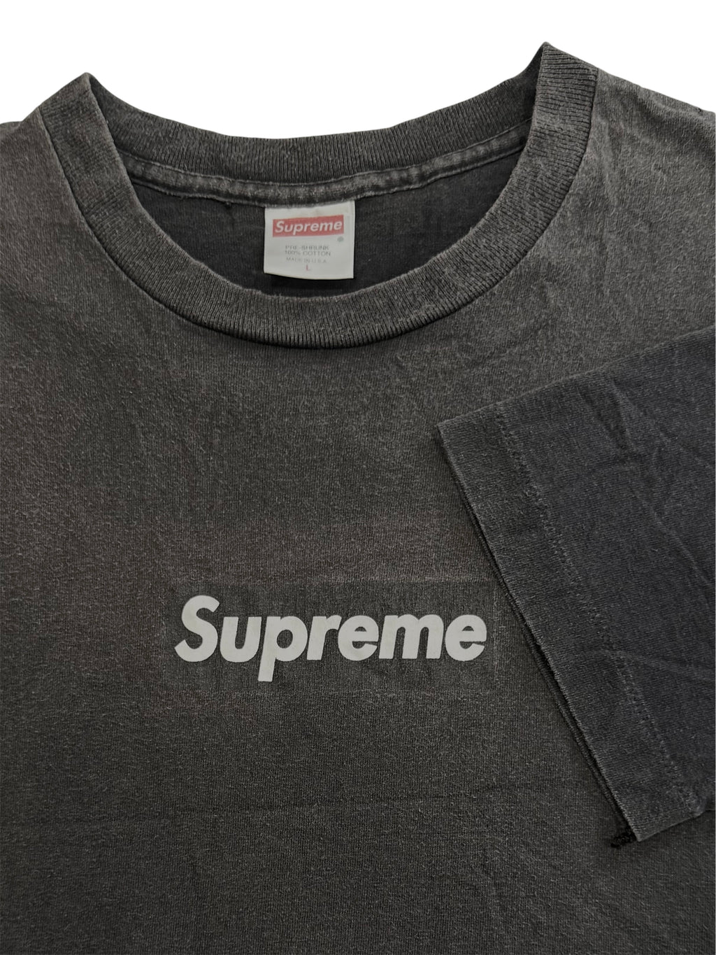 Supreme Faded Black Box Logo Tee 1999