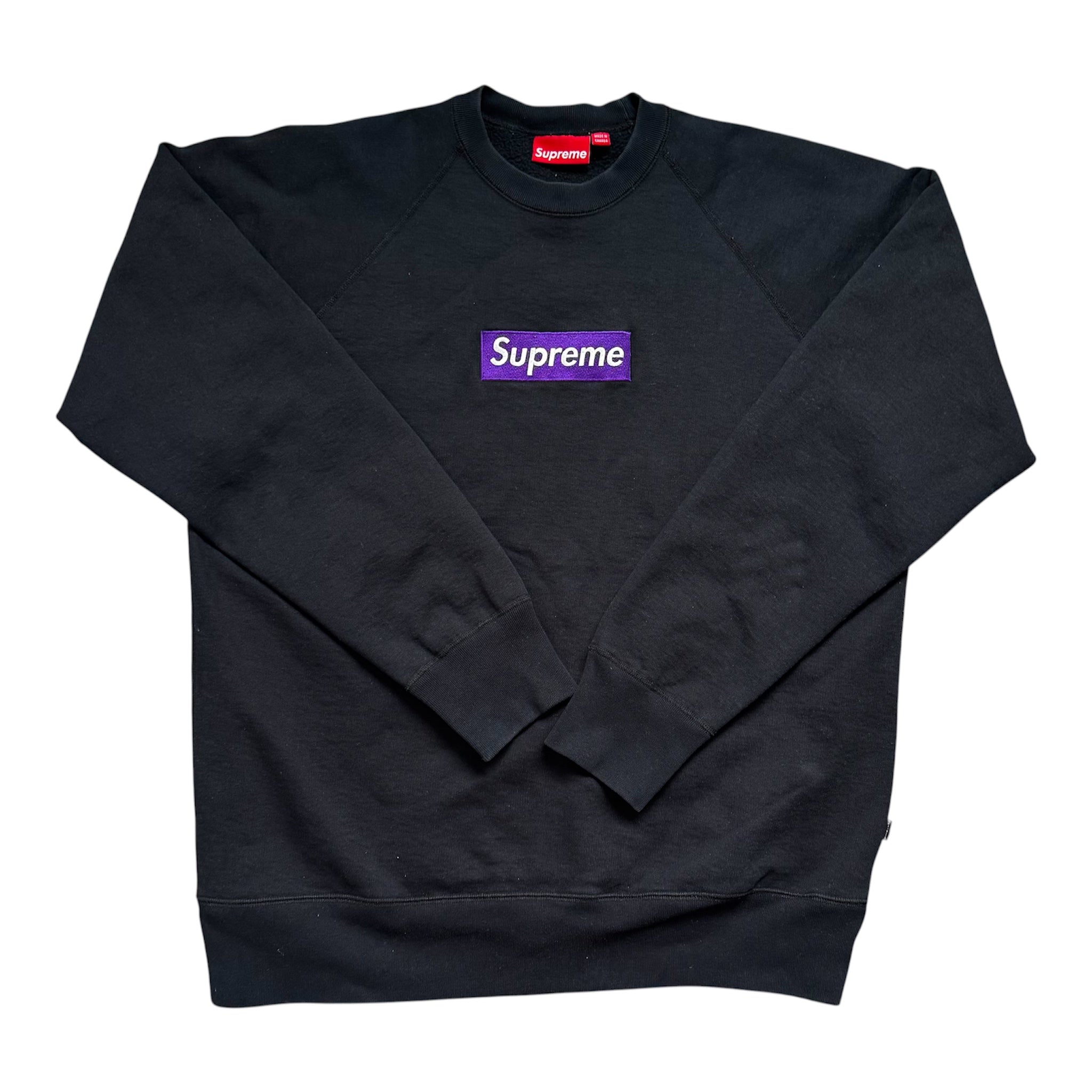 Supreme Purple/Black Box Logo Crewneck 2006