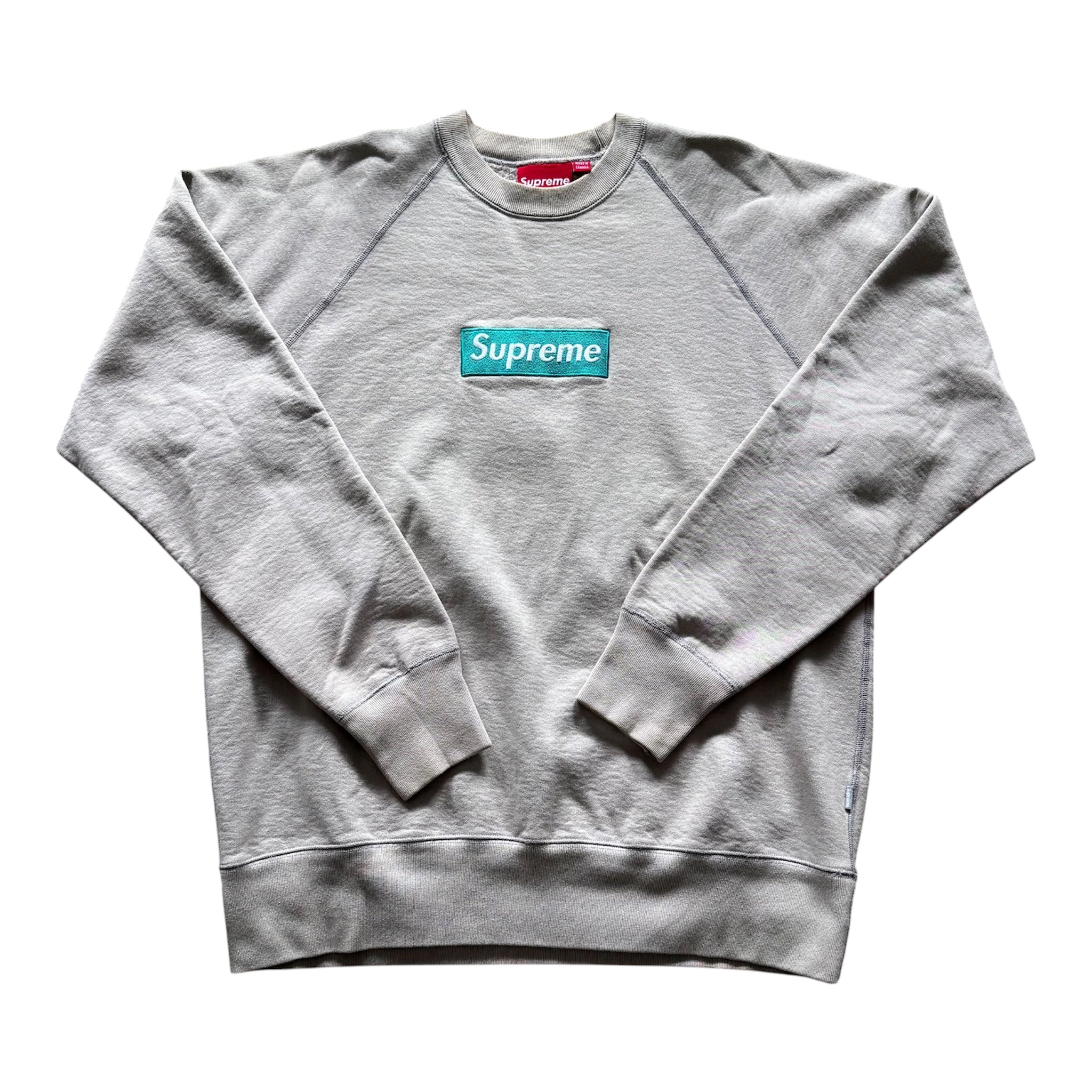 Supreme Teal/Oatmeal Box Logo Crewneck 2006
