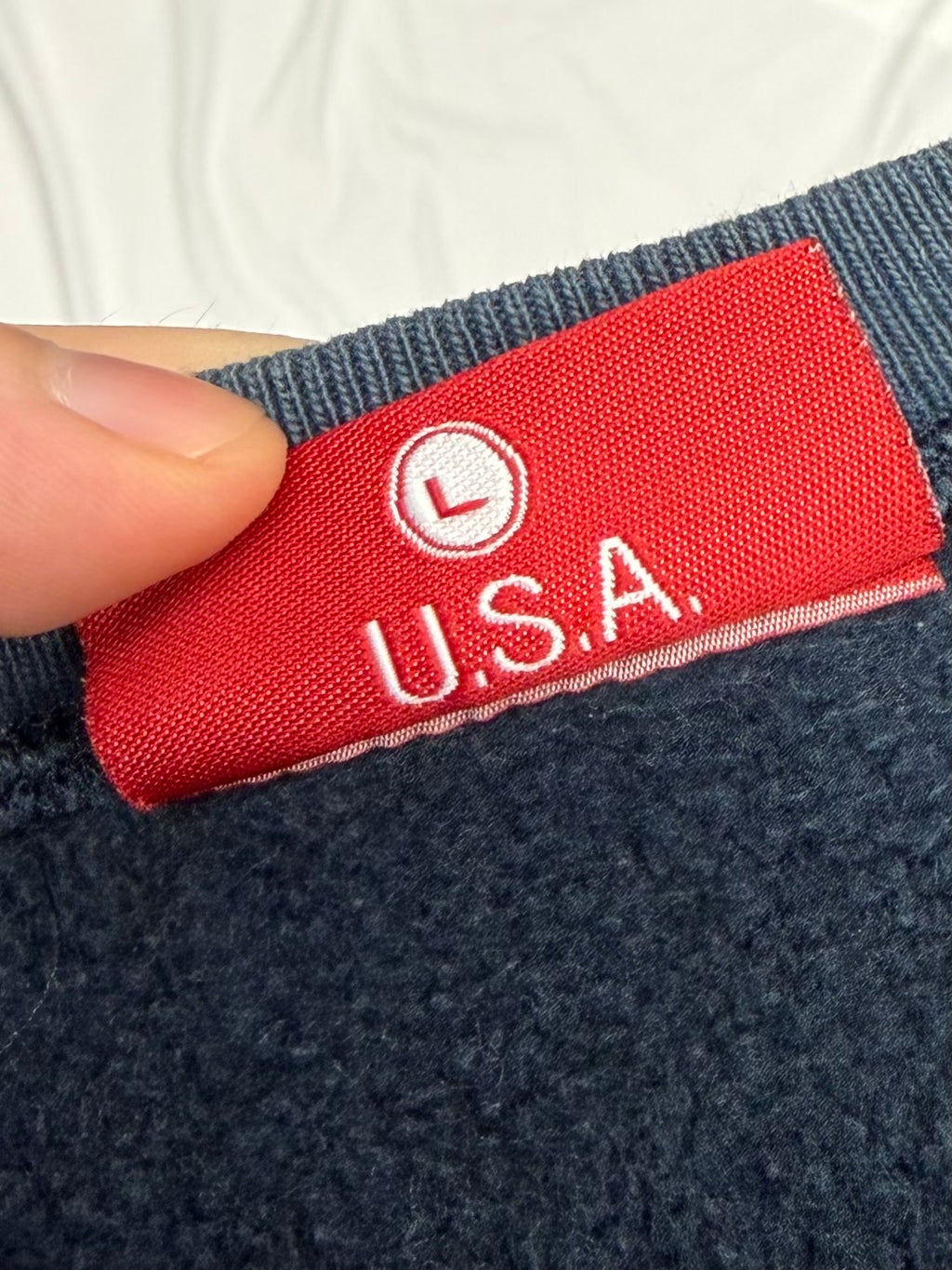 Supreme Red on Navy Box Logo Crewneck 1997