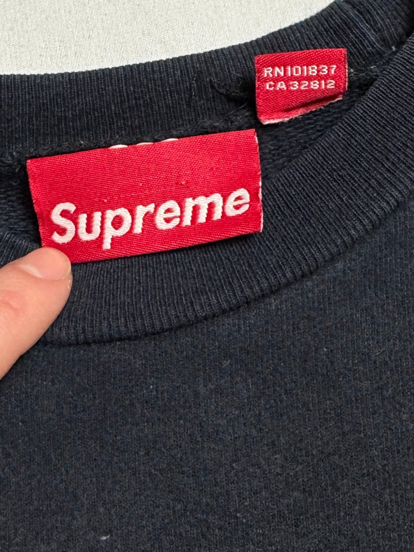 Supreme Black Screenprint Box Logo Crewneck 2007