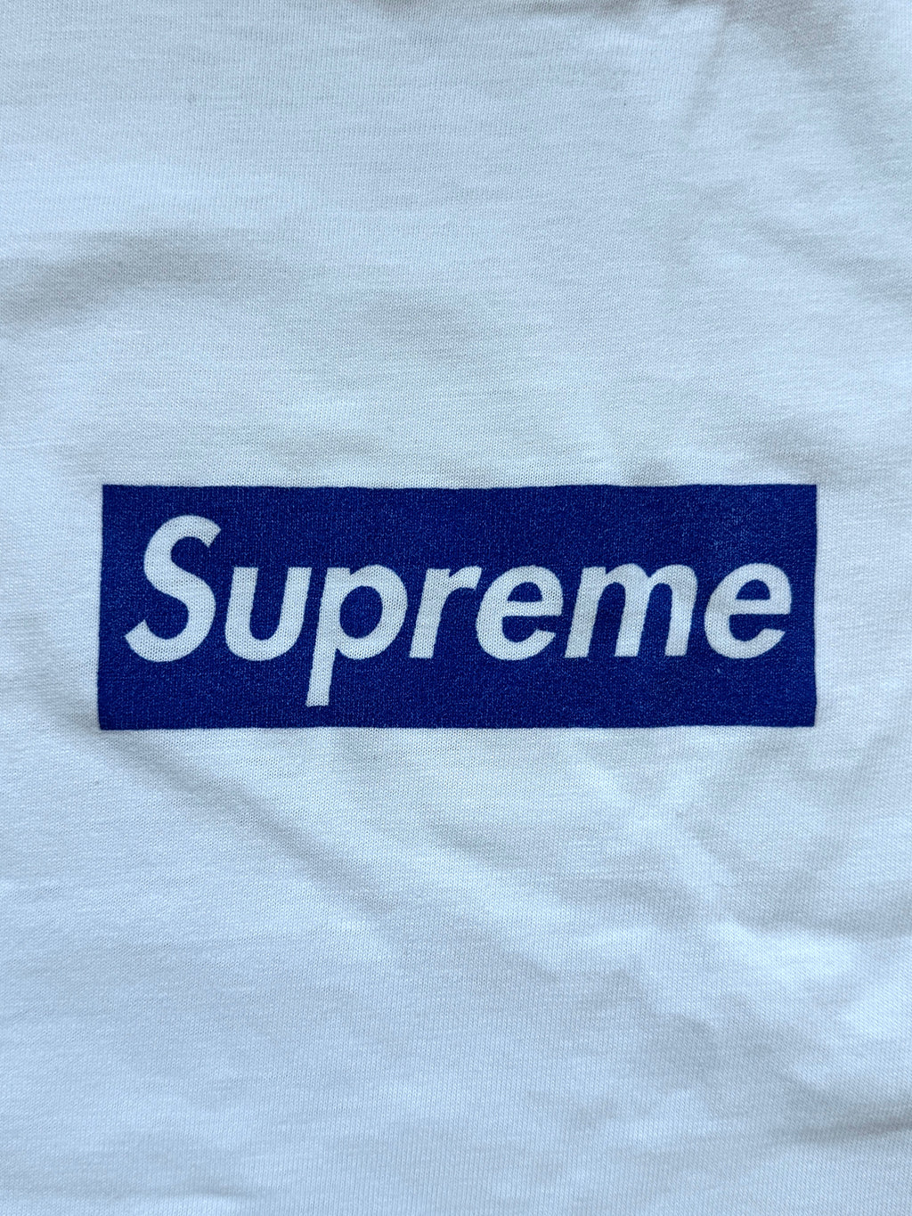 Supreme Blue on White Box Logo Tee 1995