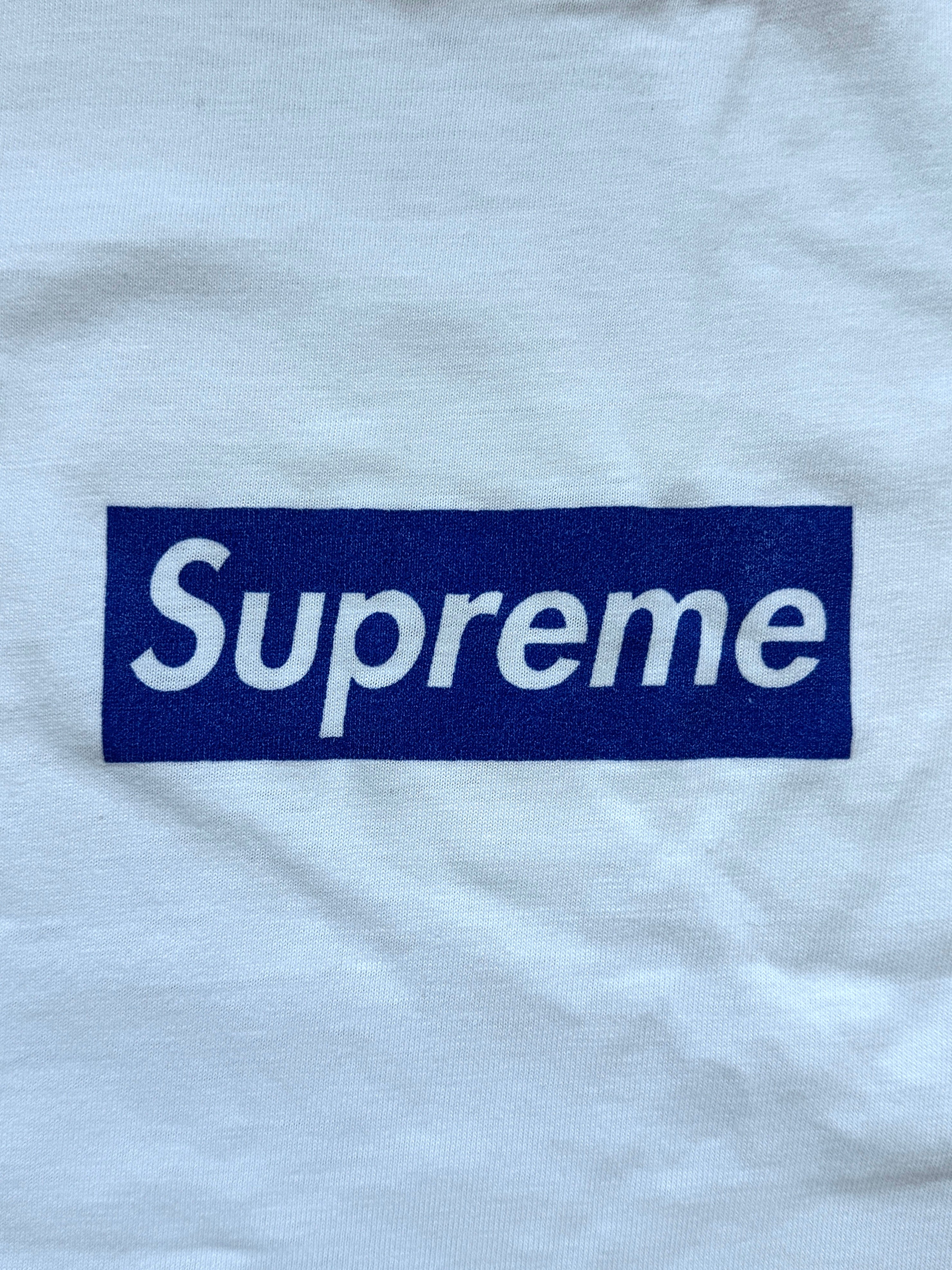 Supreme Blue on White Box Logo Tee 1995
