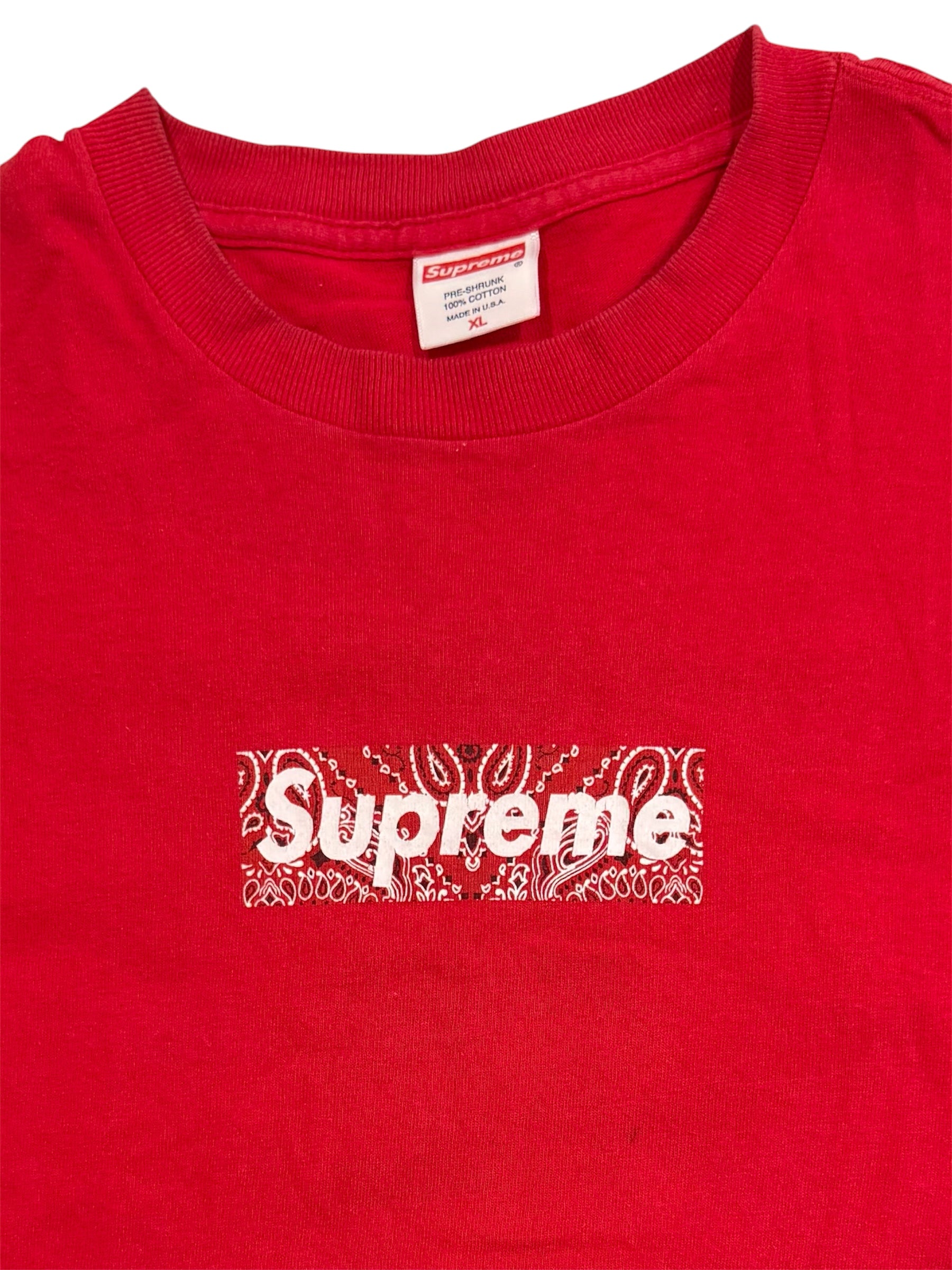 Supreme Red Bandana Box Logo Tee 2001