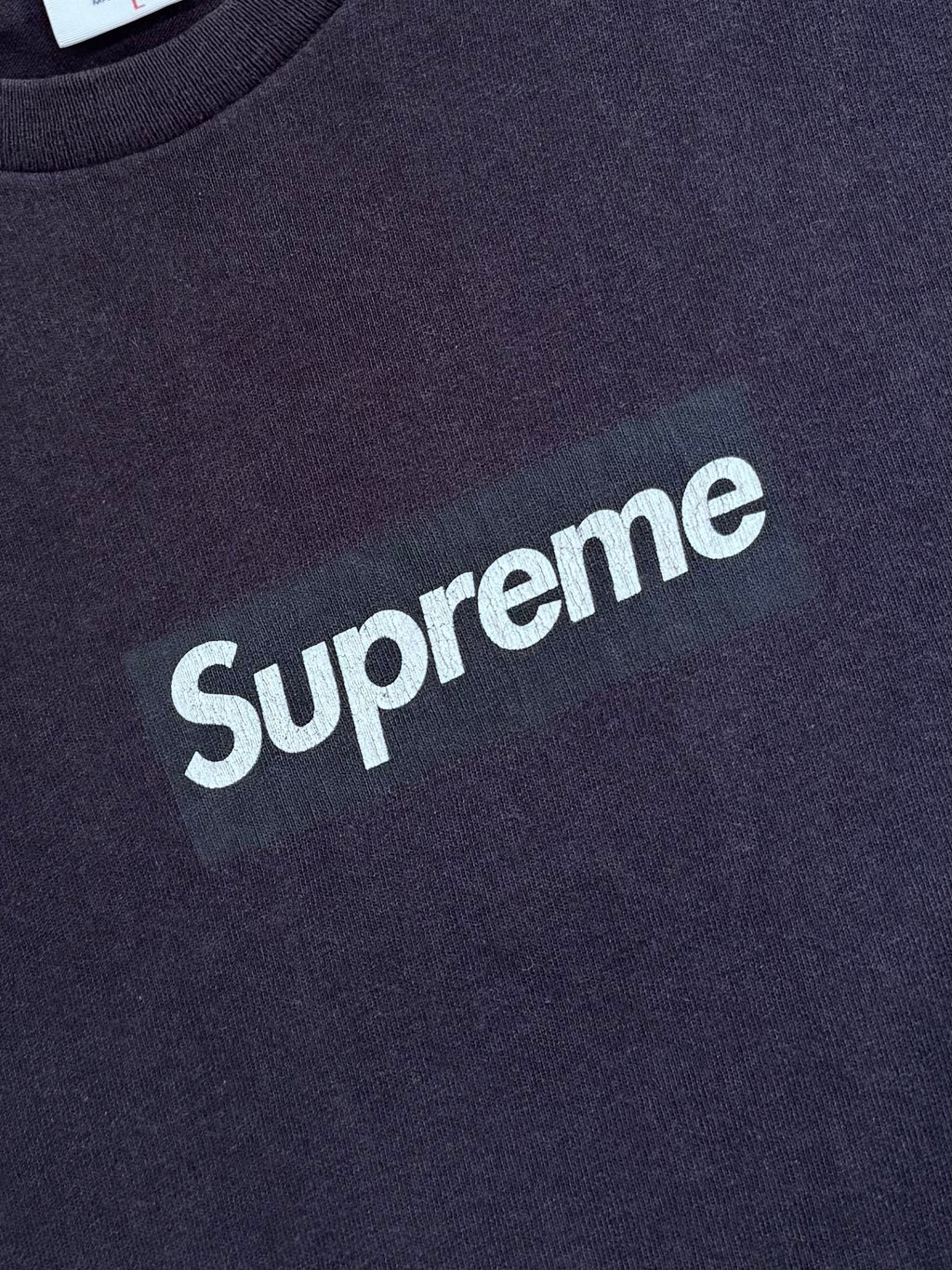 Supreme Navy Tonal Box Logo Tee 2003