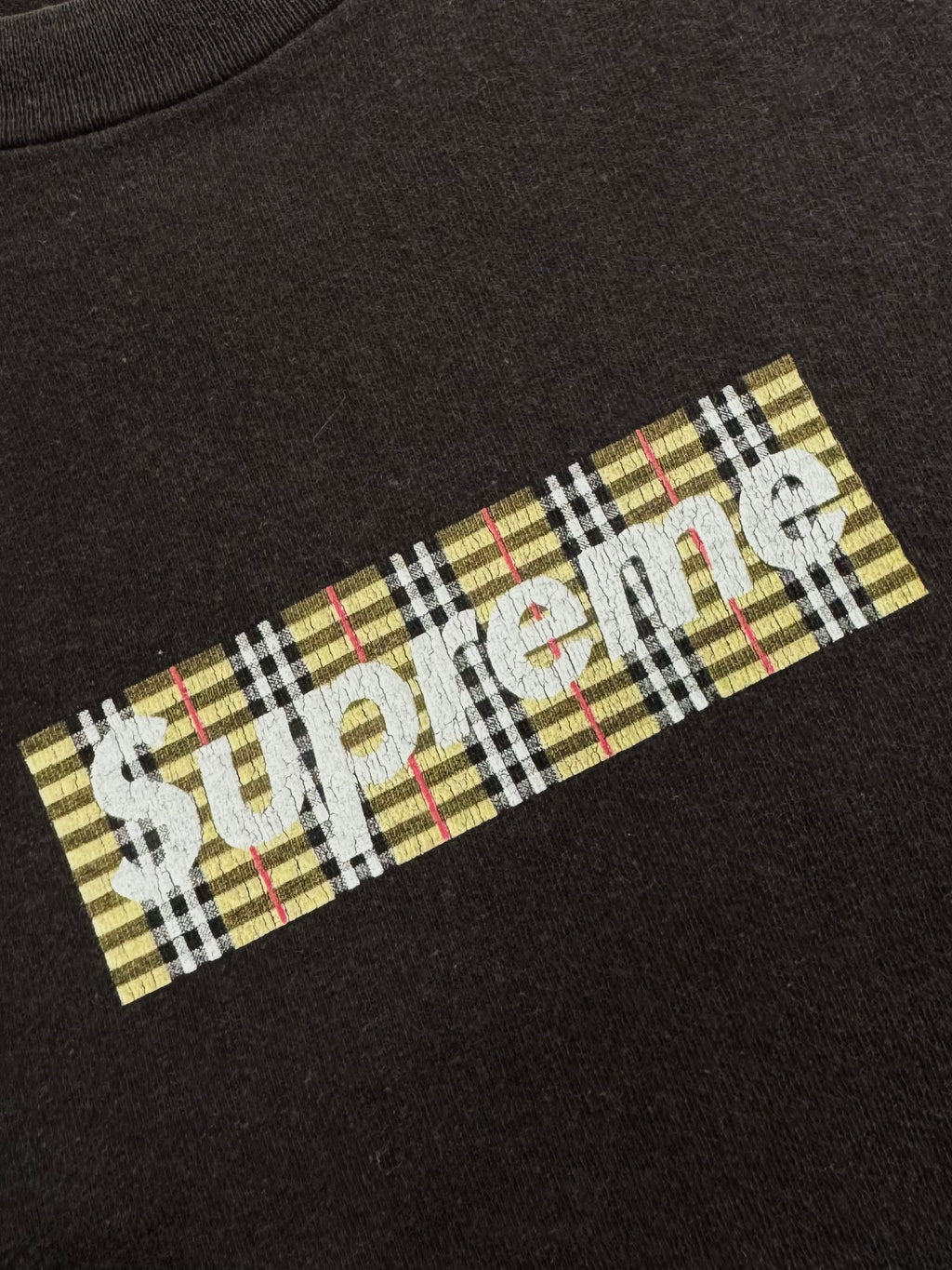 Supreme Burberry Box Logo Tee Black 1997