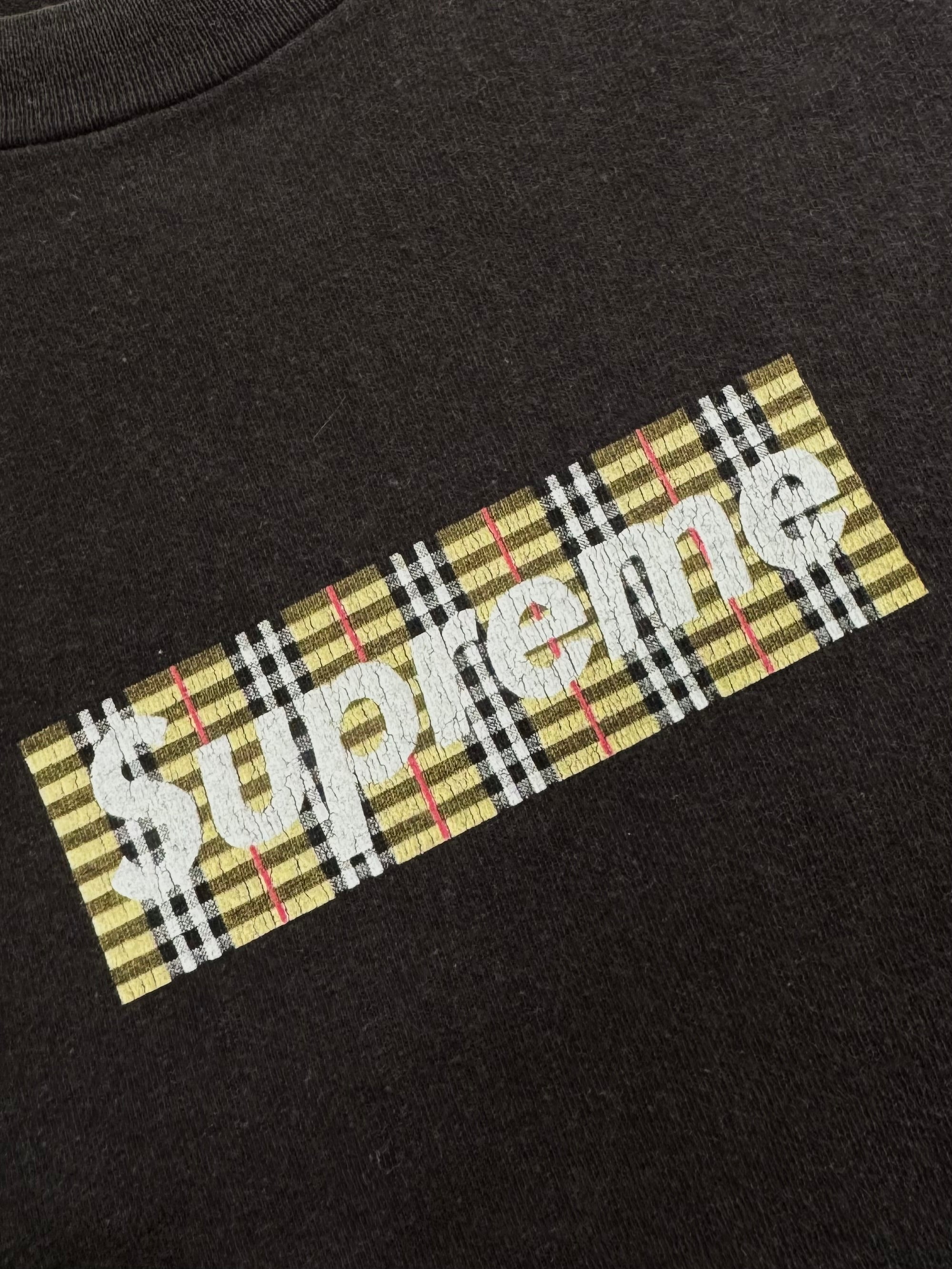 Supreme Burberry Box Logo Tee Black 1997