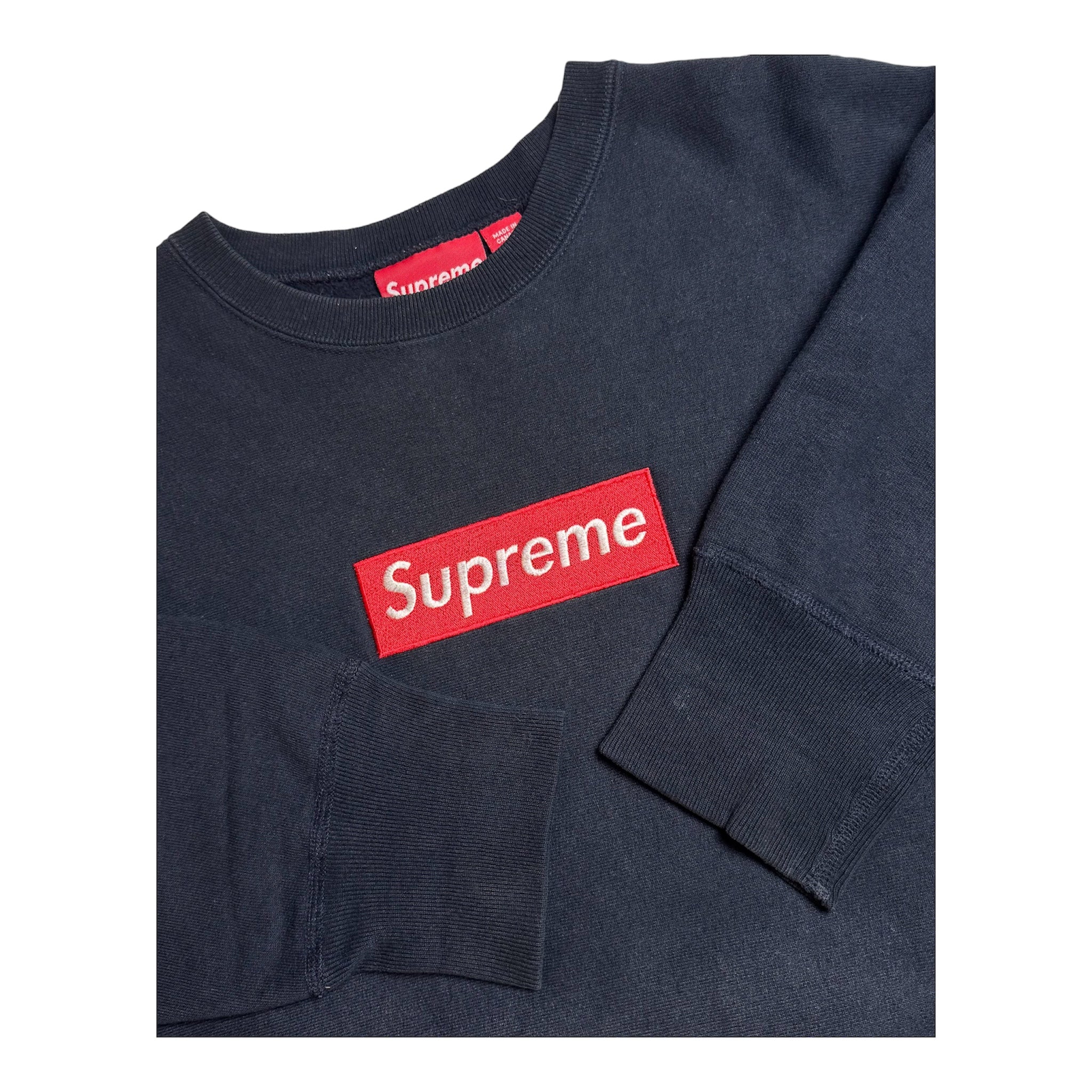 Supreme Red/Navy Box Logo Crewneck 2000