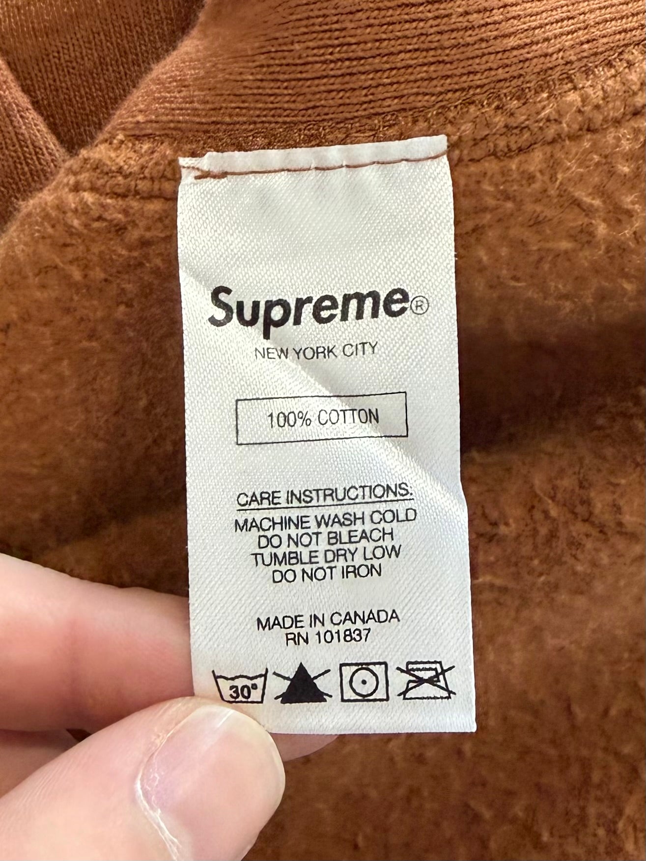 Supreme Rust Box Logo Hoodie 2017